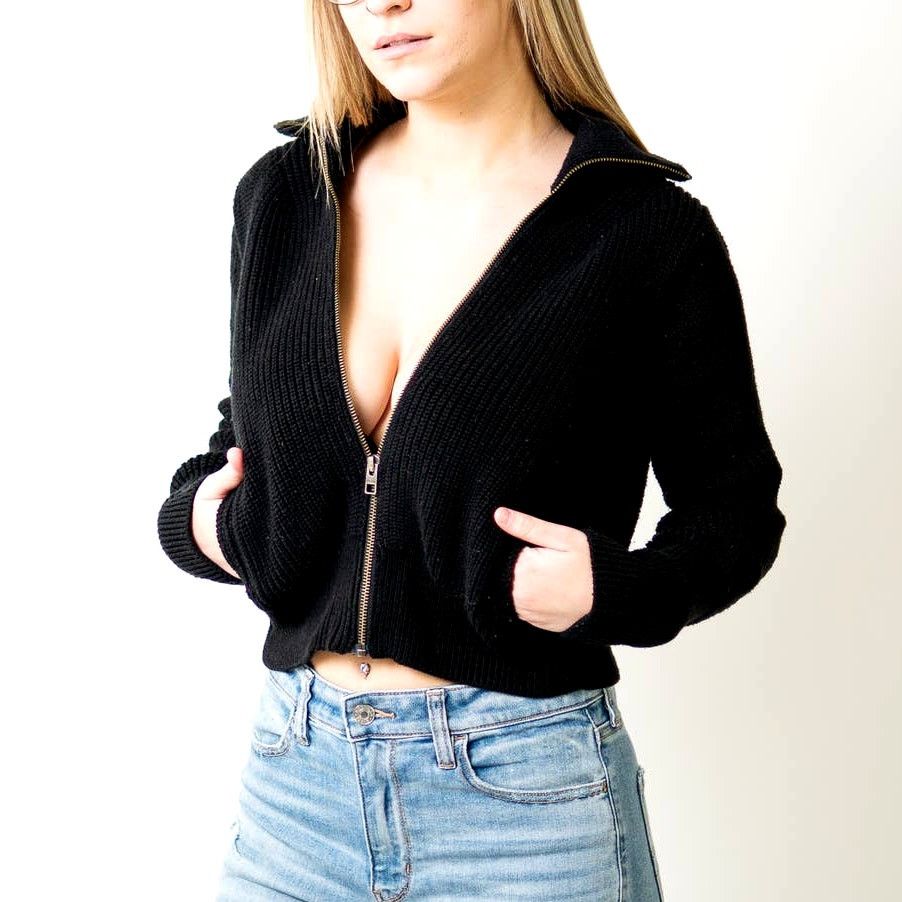 Lululemon Athleta Ribbed Knit Cropped Fitted Sweater Size XXS / US 00 / IT 34 - 3 Thumbnail