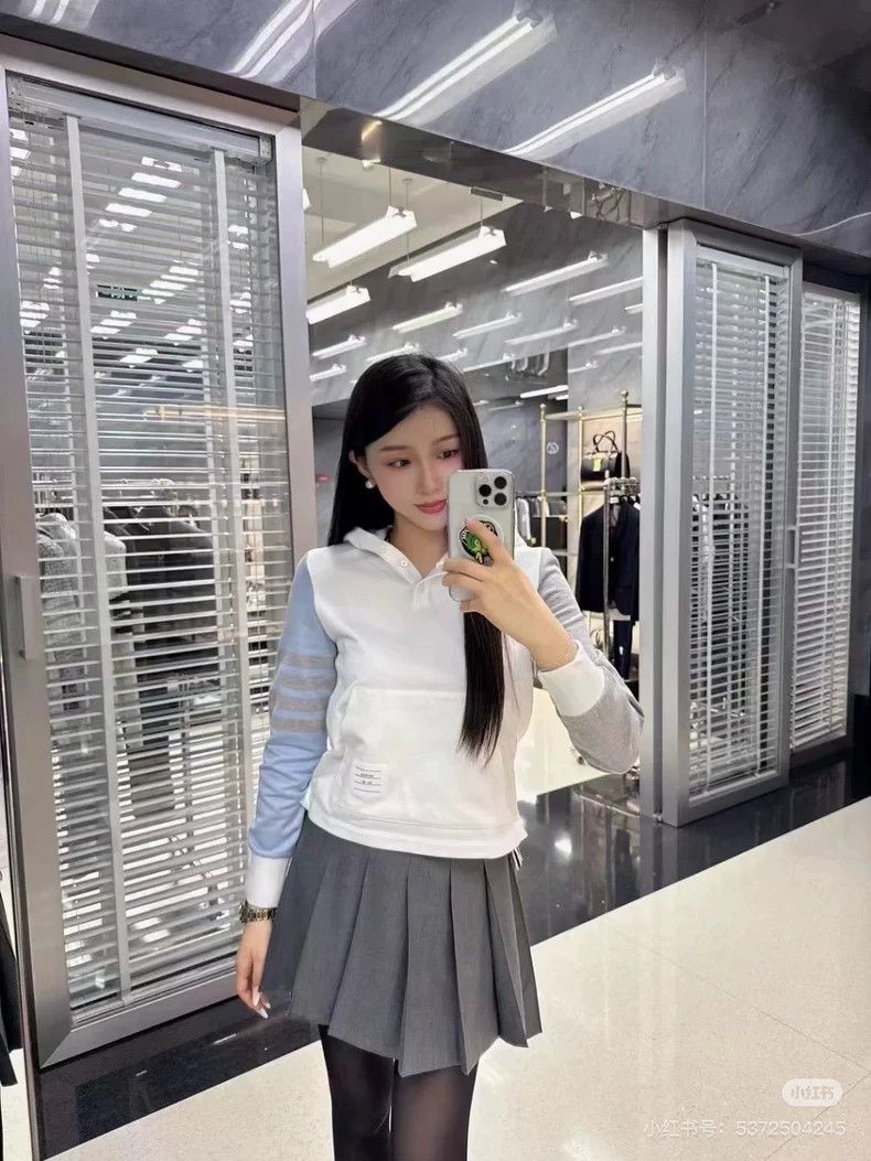 Thom Browne Thom Browne Blue, white and gray patchy hoodie Size XS / US 0-2 / IT 36-38 - 7 Thumbnail
