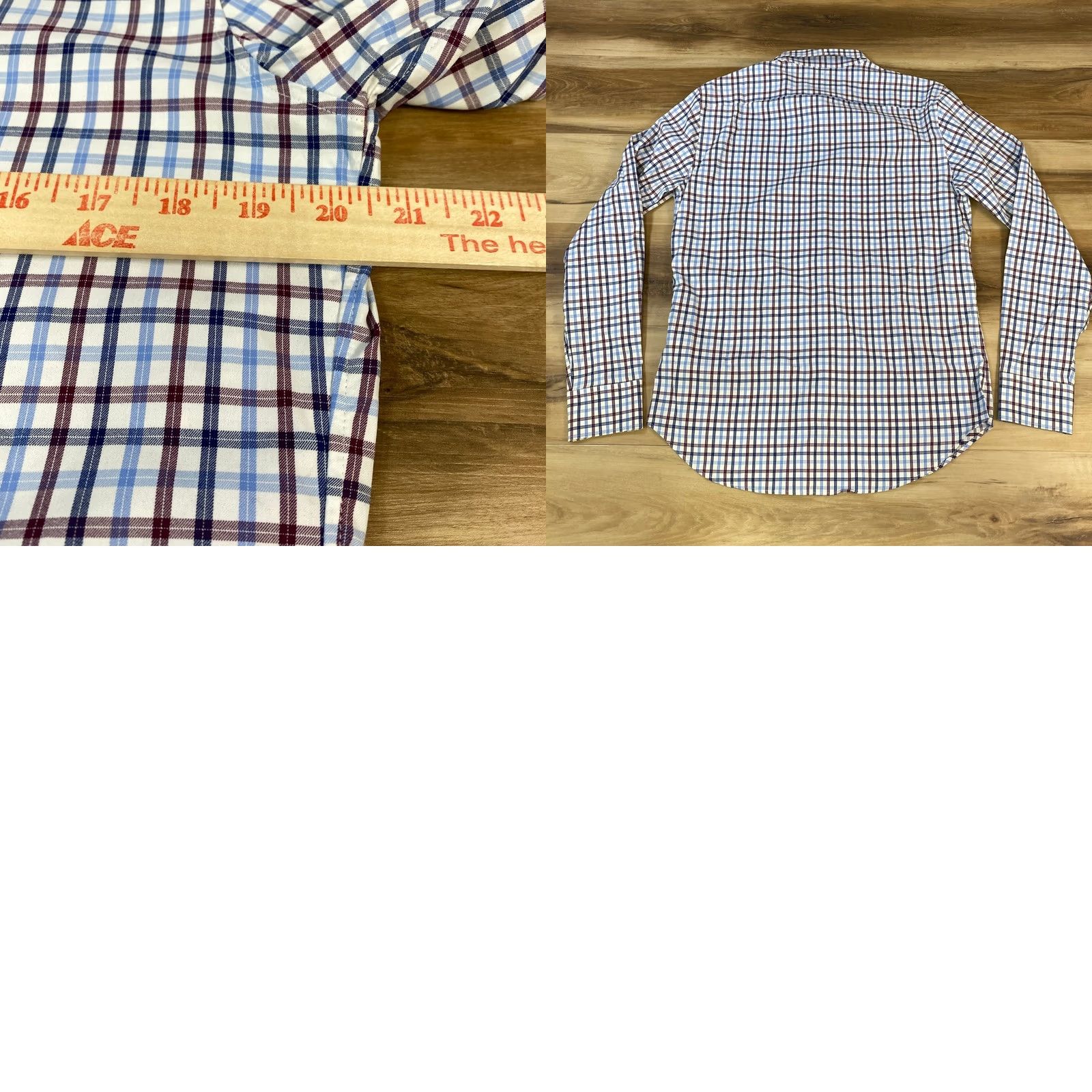 Bonobos Bonobos Button-Up Shirt Mens M Slim Fit Performance Nylon Stretch Plaid Blue Size US M / EU 48-50 / 2 - 8 Thumbnail