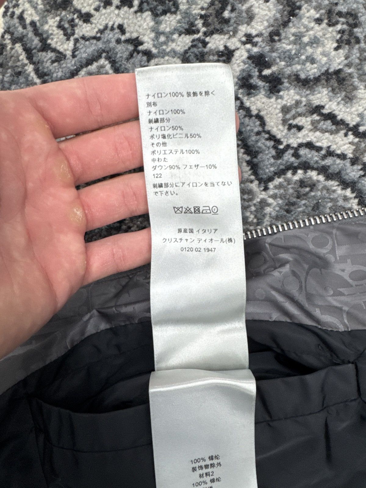 Dior oblique puffer dark grey