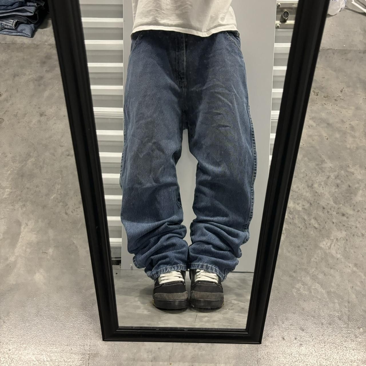 Japanese Brand × Vintage Crazy Vintage Y2K/2000s Dark Wash Skater Essential Denim Jeans! Size US 38 / EU 54 - 1 Thumbnail