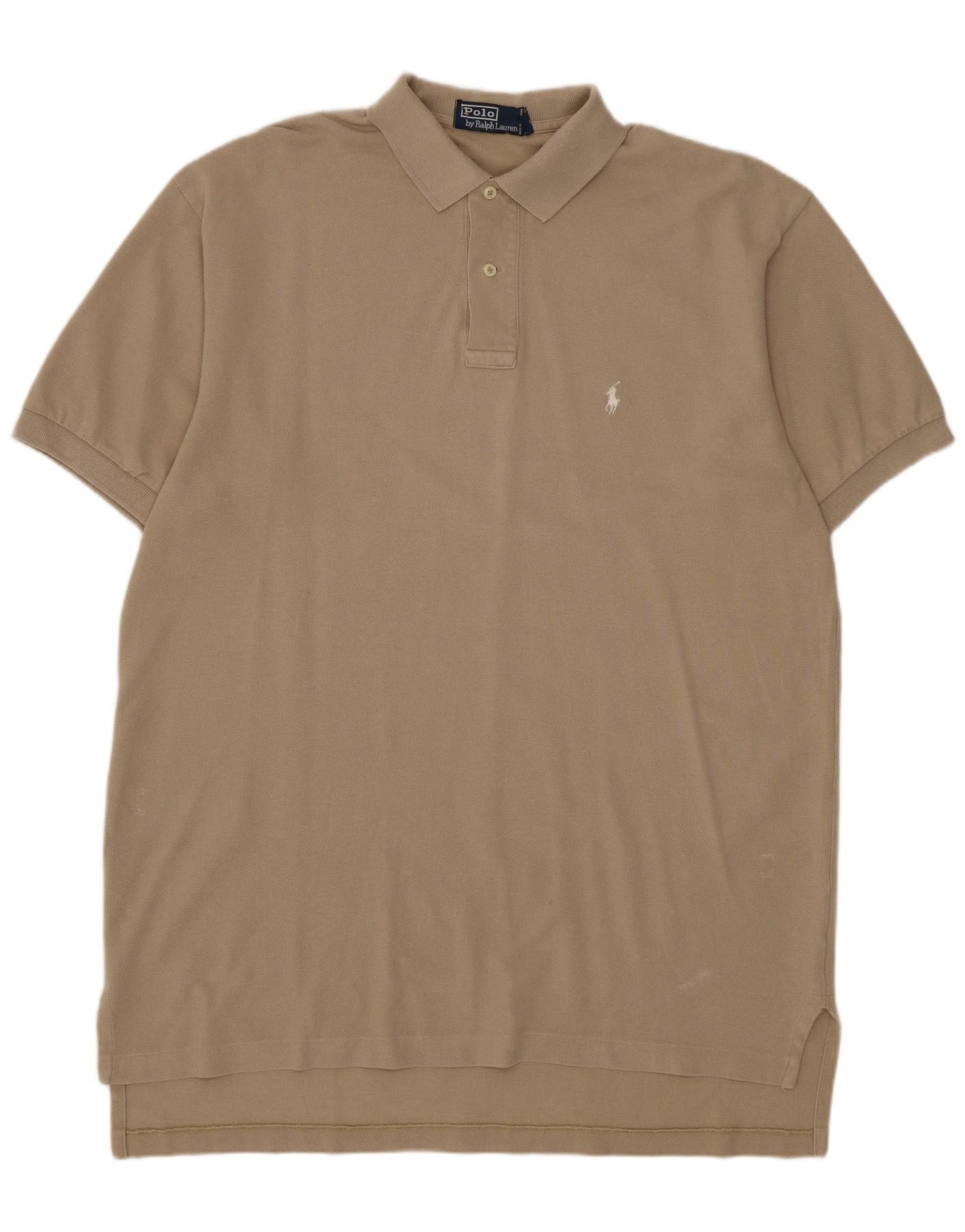 Polo Ralph Lauren Mens Polo Shirt Large Beige Cotton Size US XXL / EU 58 / 5 - 1 Thumbnail