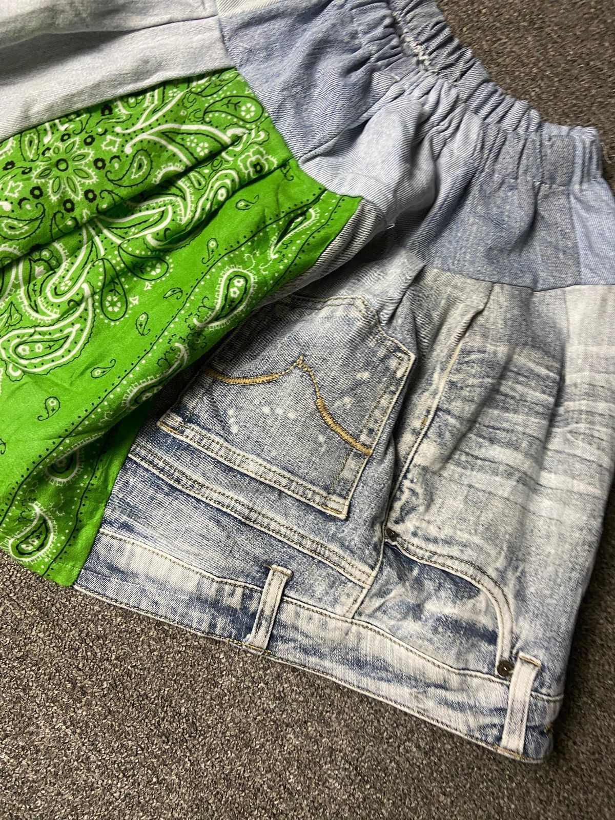 Japanese Brand Japanese Brand Upcycle Patchwork Mini Denim Skirt (167) Size 22" - 3 Thumbnail