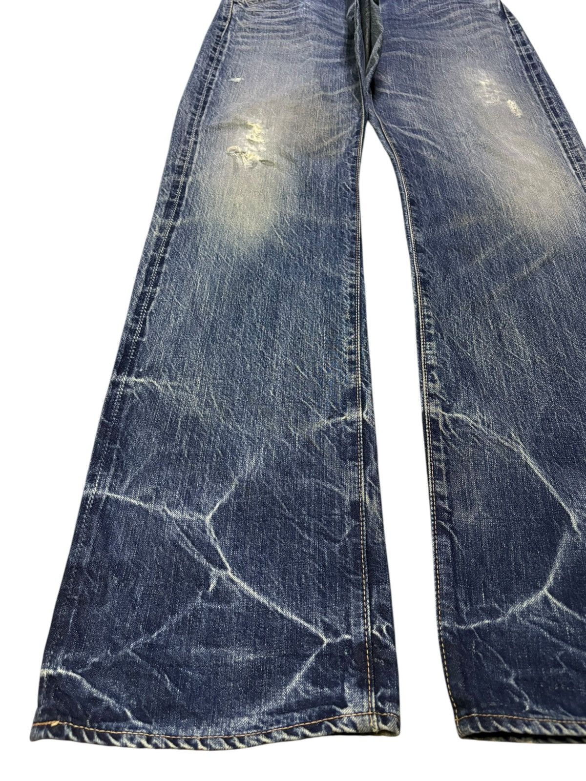 Johnbull Vintage Johnbull Selvedge Mud Wash Distress Baggy Jeans Size US 32 / EU 48 - 6 Thumbnail