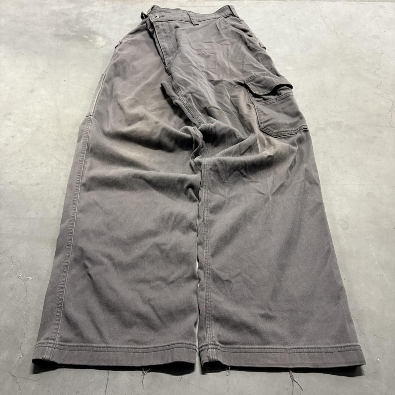 Japanese Brand × Vintage Crazy Vintage Y2K/2000s Super Baggy Grey Skater Style Cargo Pants! Size US 38 / EU 54 - 3 Thumbnail