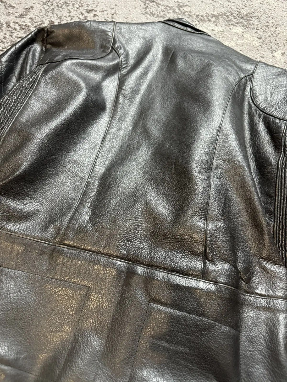 Japanese Brand × Vintage Vintage Y2K Leather Motorcycle Opium Owens Style LGB Bomber Size US S / EU 44-46 / 1 - 15 Thumbnail