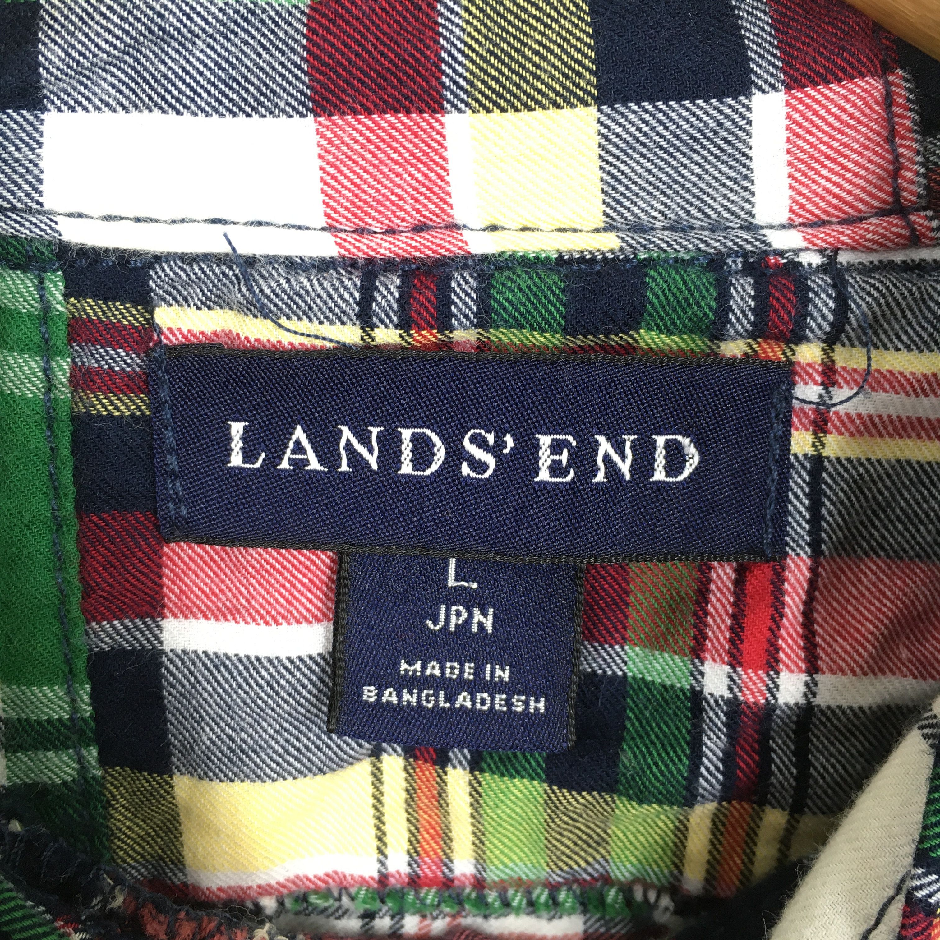 Flannel Lands End Patchwork Checkered Flannel Shirt Large Size US L / EU 52-54 / 3 - 5 Thumbnail