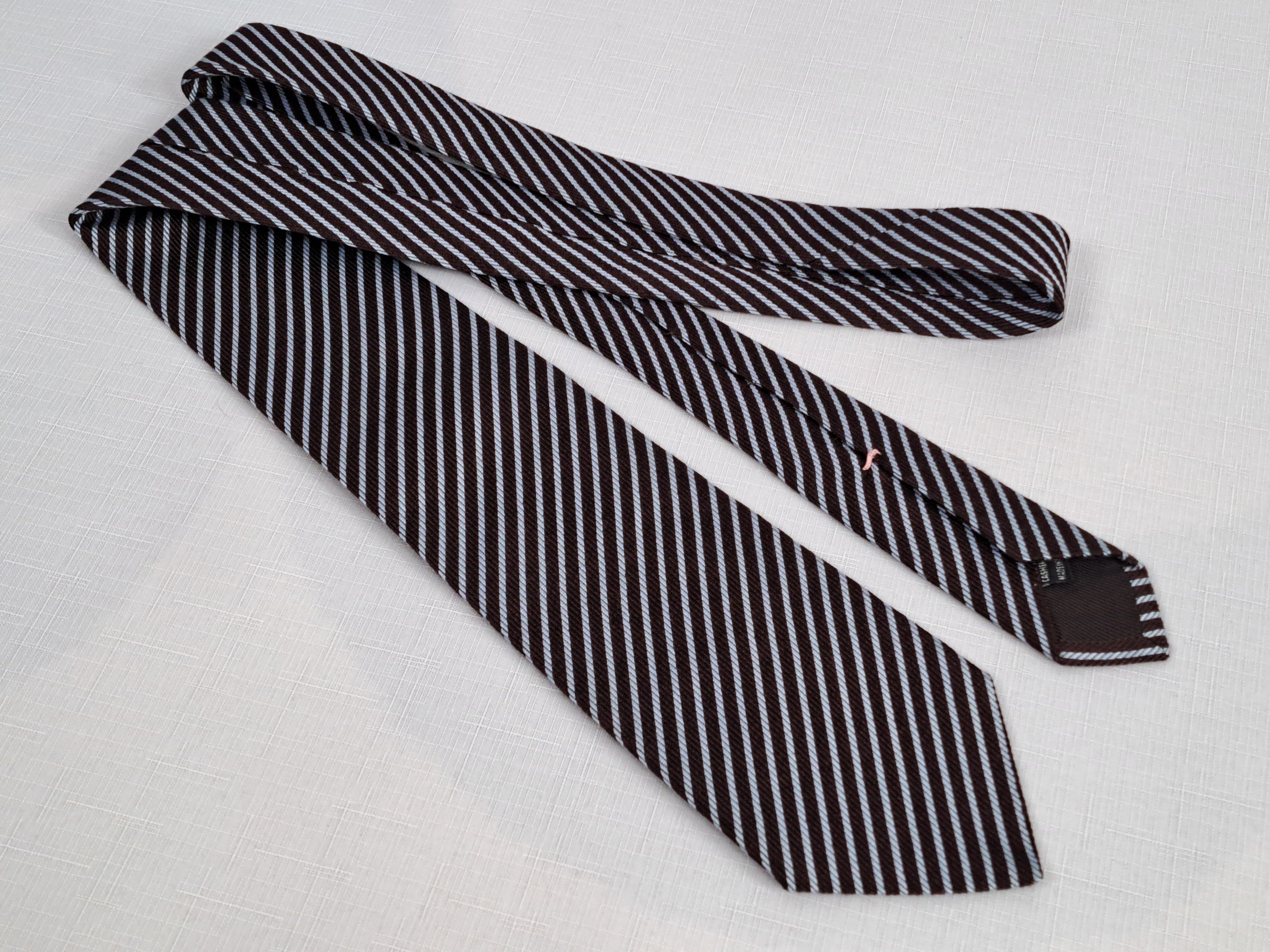 Luigi Borrelli Luigi Borelli Napoli silk/cashmere striped tie. Size ONE SIZE - 2 Thumbnail