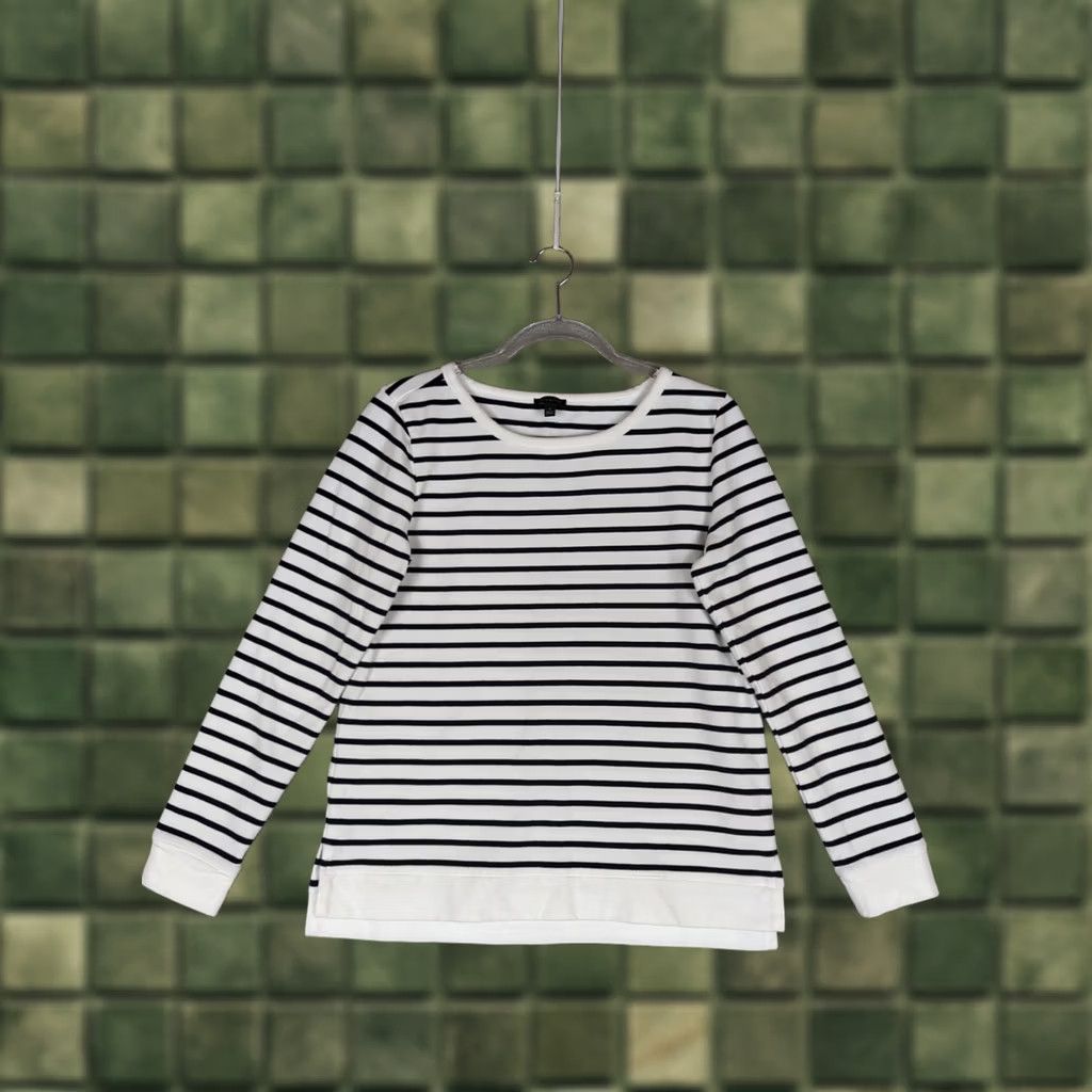 Talbots Talbots Womens Top S Navy White Striped Long Sleeve Pullover Shirt Nautical Casual Size S / US 4 / IT 40 - 1 Thumbnail
