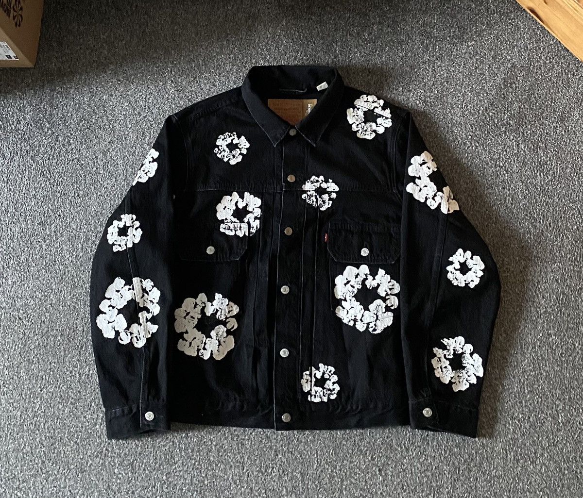 image of Denim Tears X Levis Black Jacket, Men's (Size XL)