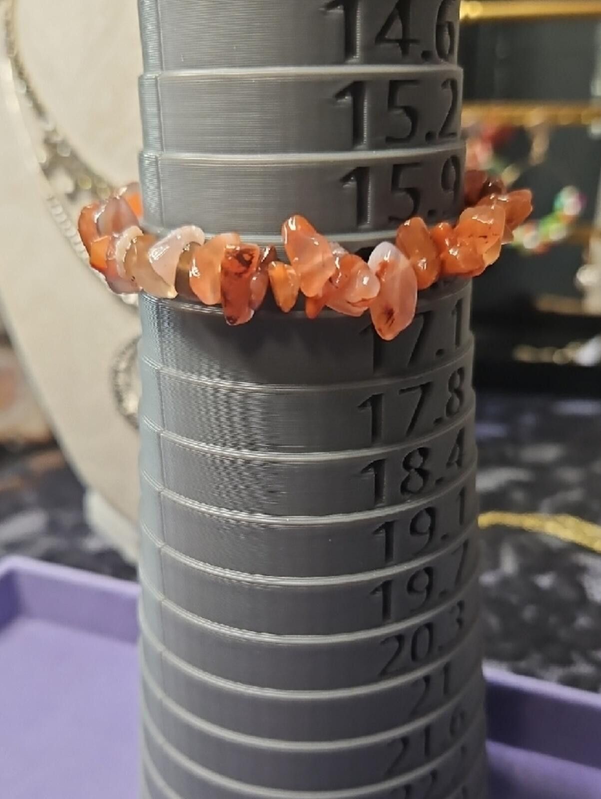 Other Carnelian Chip Stretch Bracelet - Orange Bead Bracelet Size ONE SIZE - 2 Thumbnail