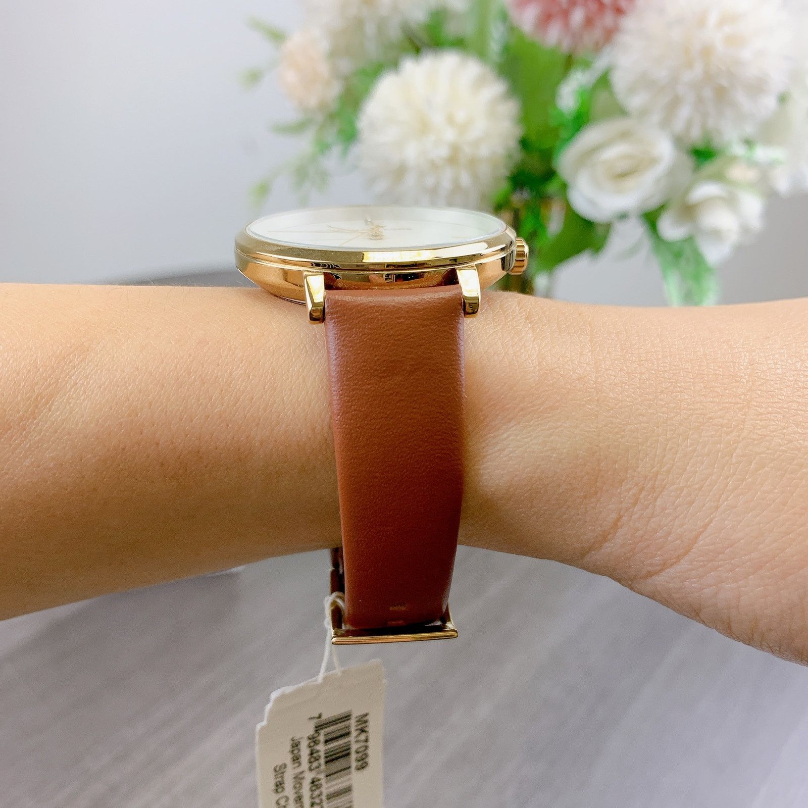 Michael Kors (IN)MICHAEL KORS MK7099 JAYNE BROWN GOLD LEATHER WATCH Size ONE SIZE - 2 Thumbnail