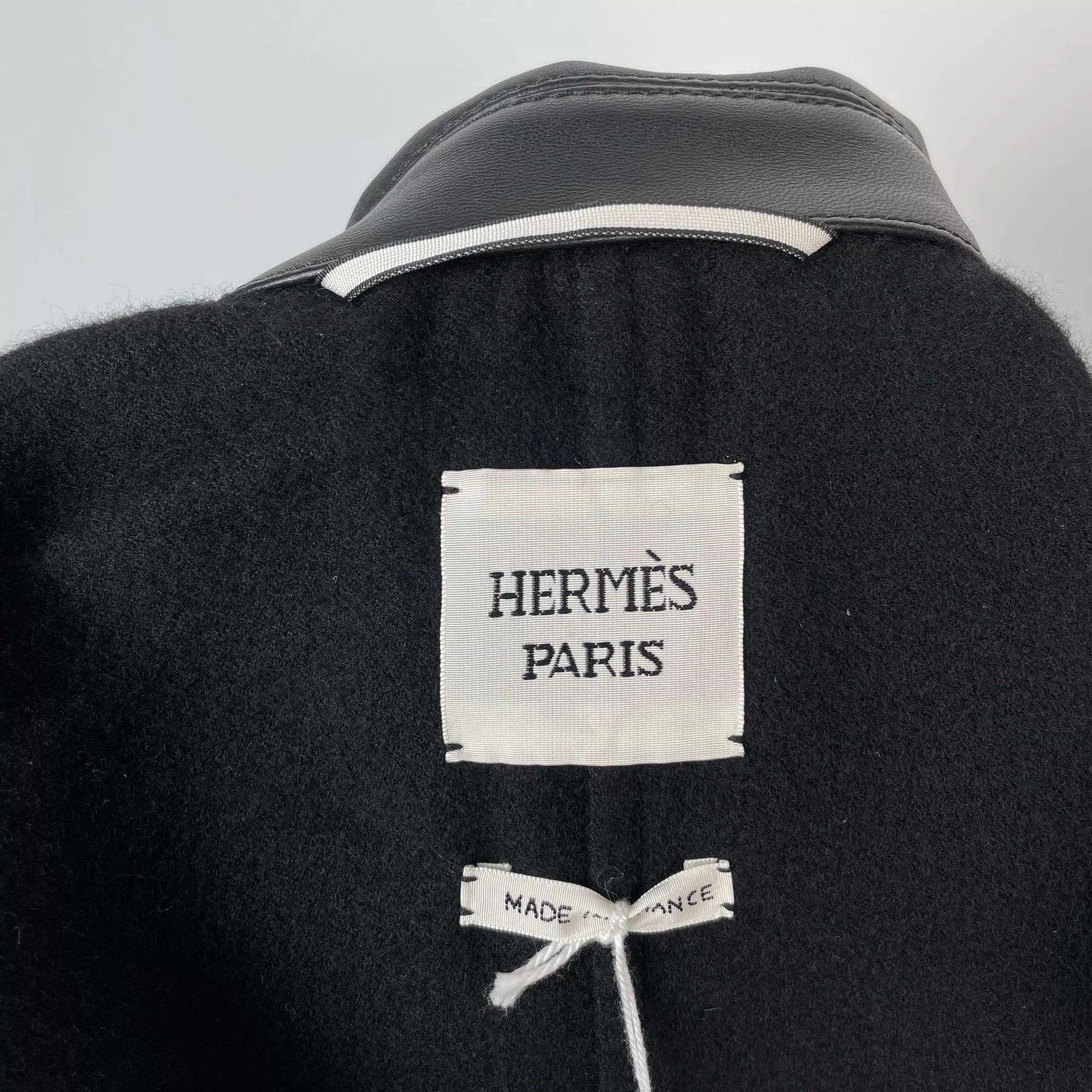 Hermes Hermes cashmere leather collar coat black size 34 Size XS / US 0-2 / IT 36-38 - 9 Thumbnail