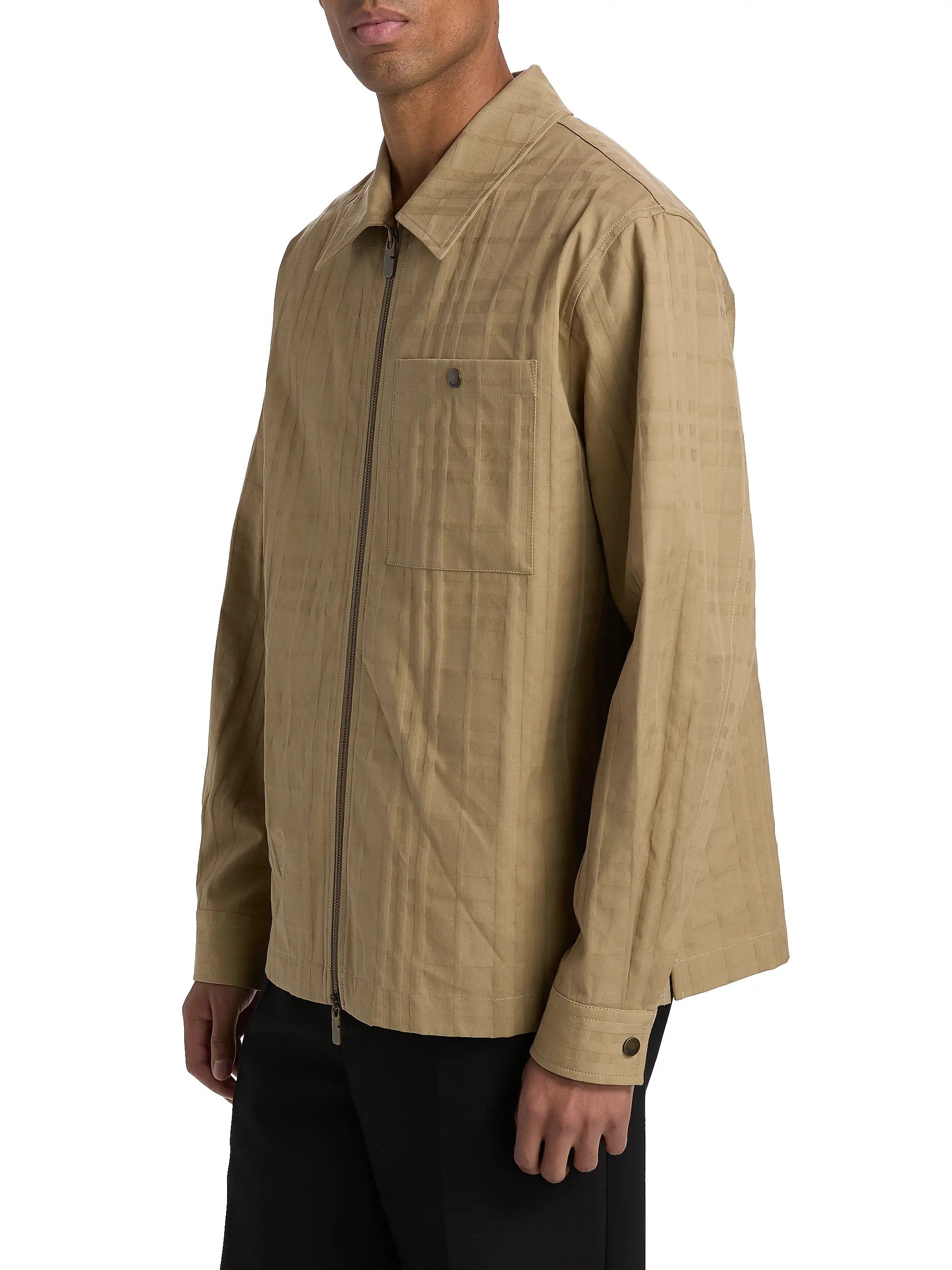 Burberry os11x0526 Oakwell Point Collar Cotton Overshirt in Beige Size US M / EU 48-50 / 2 - 4 Thumbnail