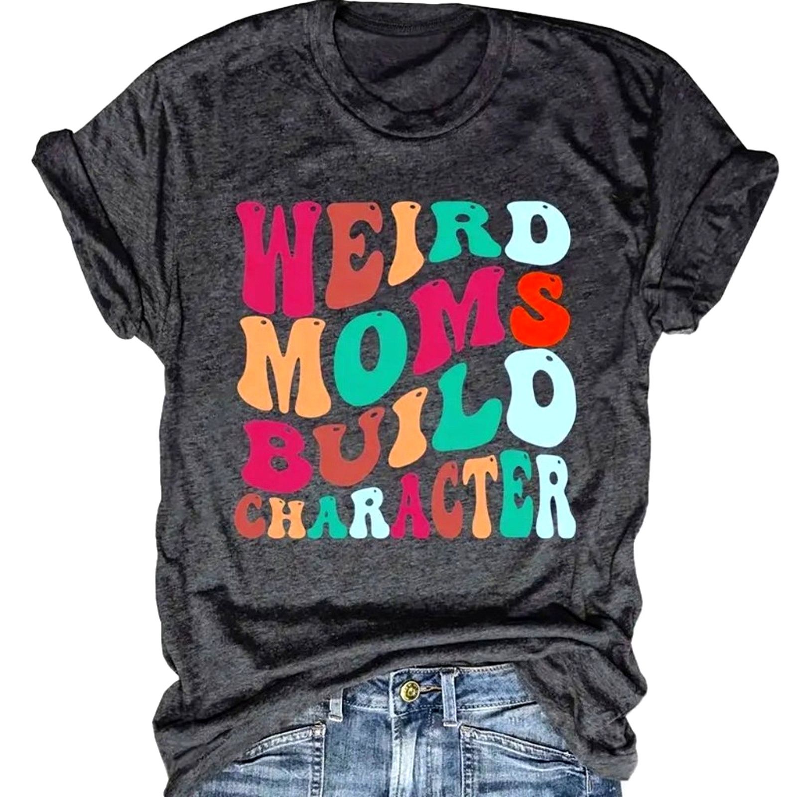 Other Weird Moms Build Character T-Shirt Deep Gray 14 Size XL / US 12-14 / IT 48-50 - 2 Thumbnail