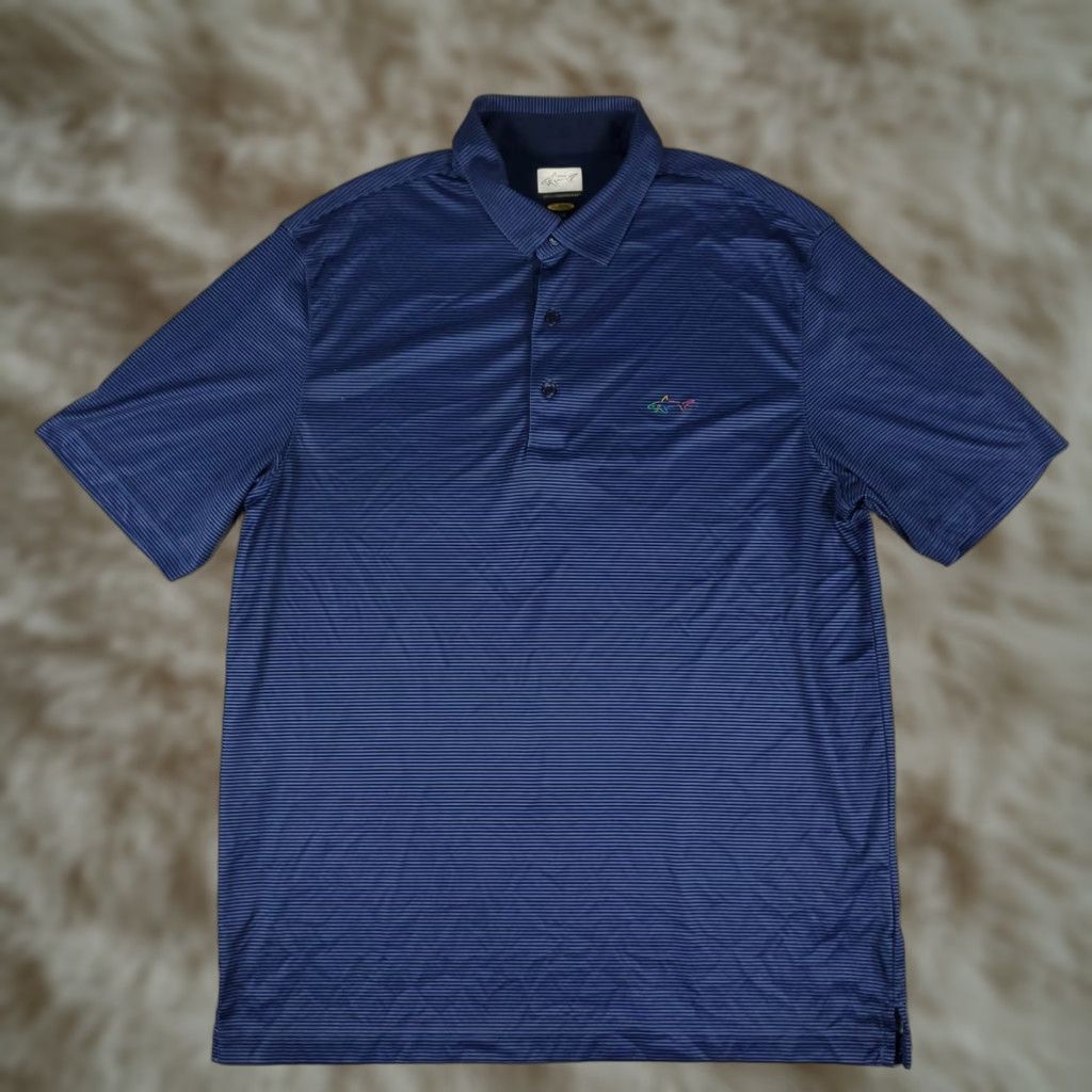Vintage Greg Norman Polo Shirt Mens Large Blue Striped Shark Golf Short Sleeve Polo - Greg Norman - Polo - Blue - Striped - Short Sleeve - Mens Size US L / EU 52-54 / 3 - 1 Thumbnail