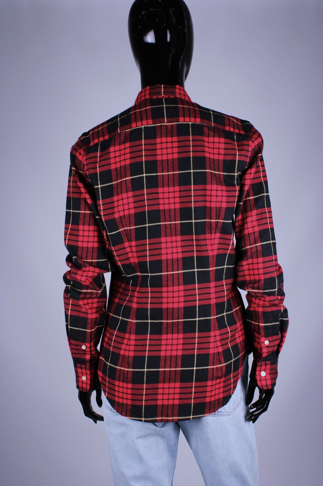 Designer × Ralph Lauren RALPH LAUREN Ruffle Red Black Plaid Long Sleeve Shirt Top Size S / US 4 / IT 40 - 6 Thumbnail