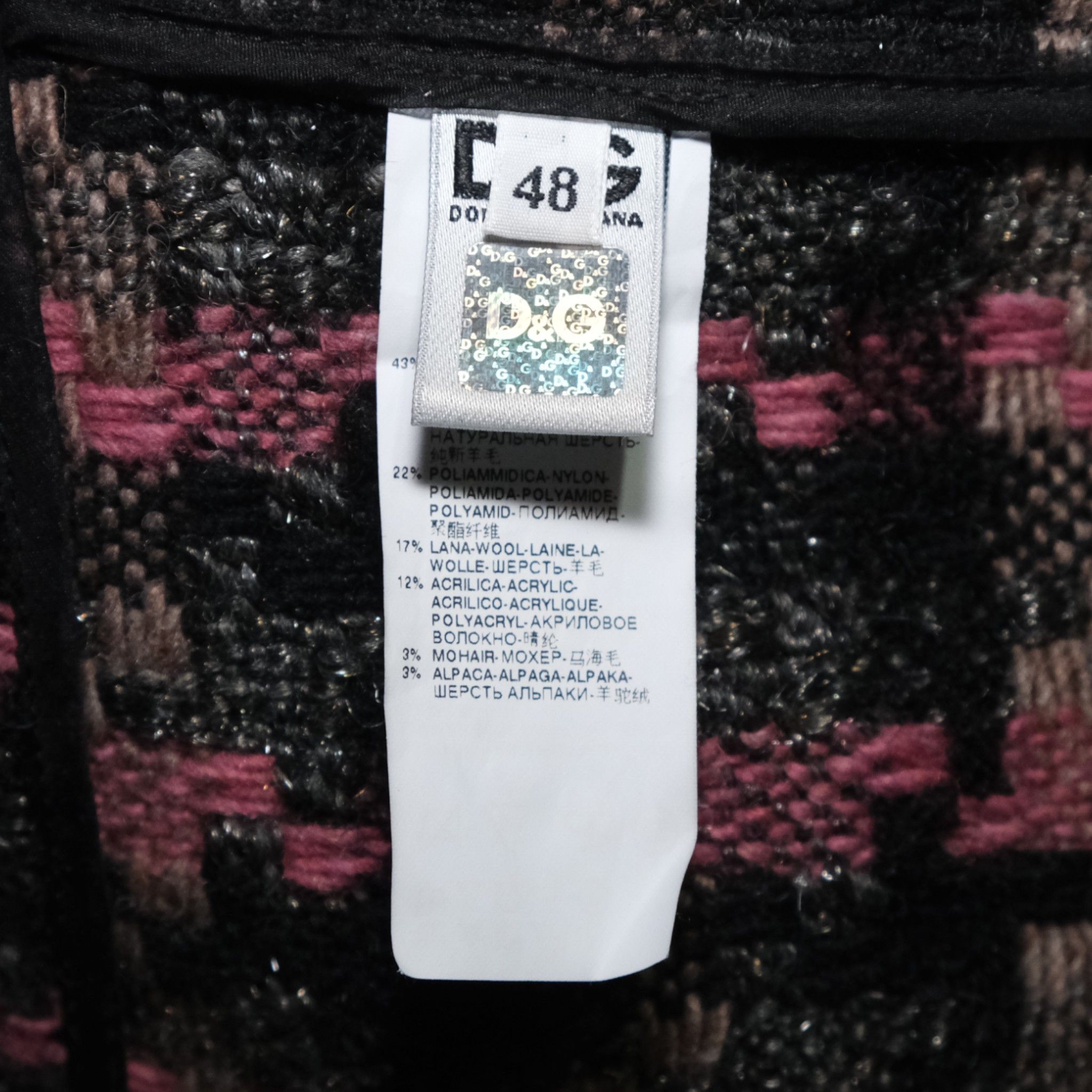 Dolce & Gabbana D&G Wool Blend Houndstooth Blazer Size L / US 10 / IT 46 - 5 Thumbnail