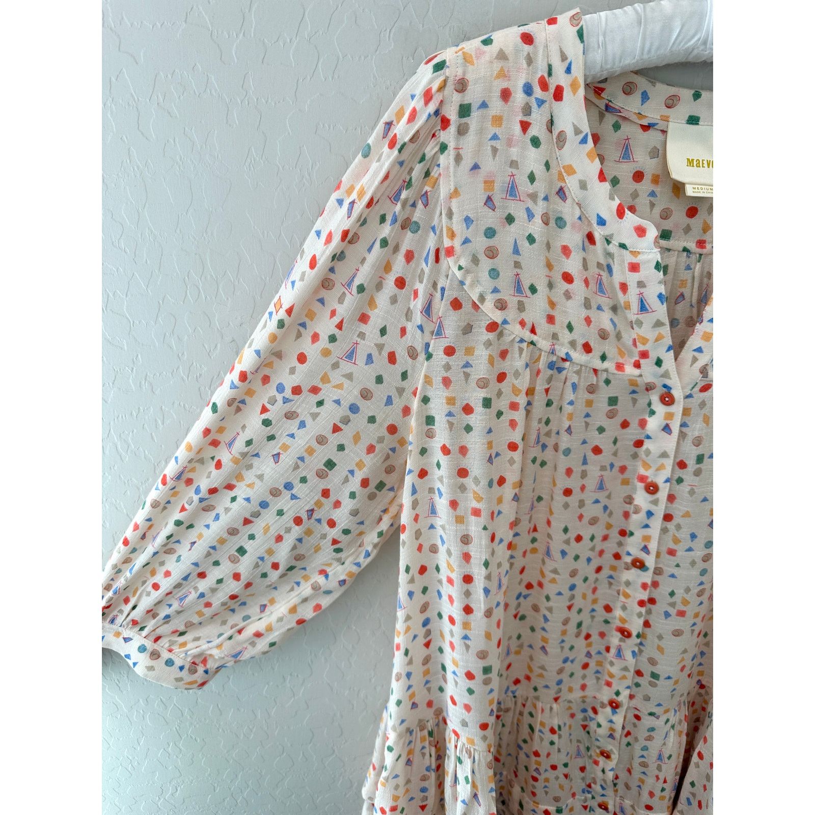 Anthropologie ANTHROPOLOGIE | Maeve Paccia Shapes Geometric Tiered Tunic Size M / US 6-8 / IT 42-44 - 3 Thumbnail
