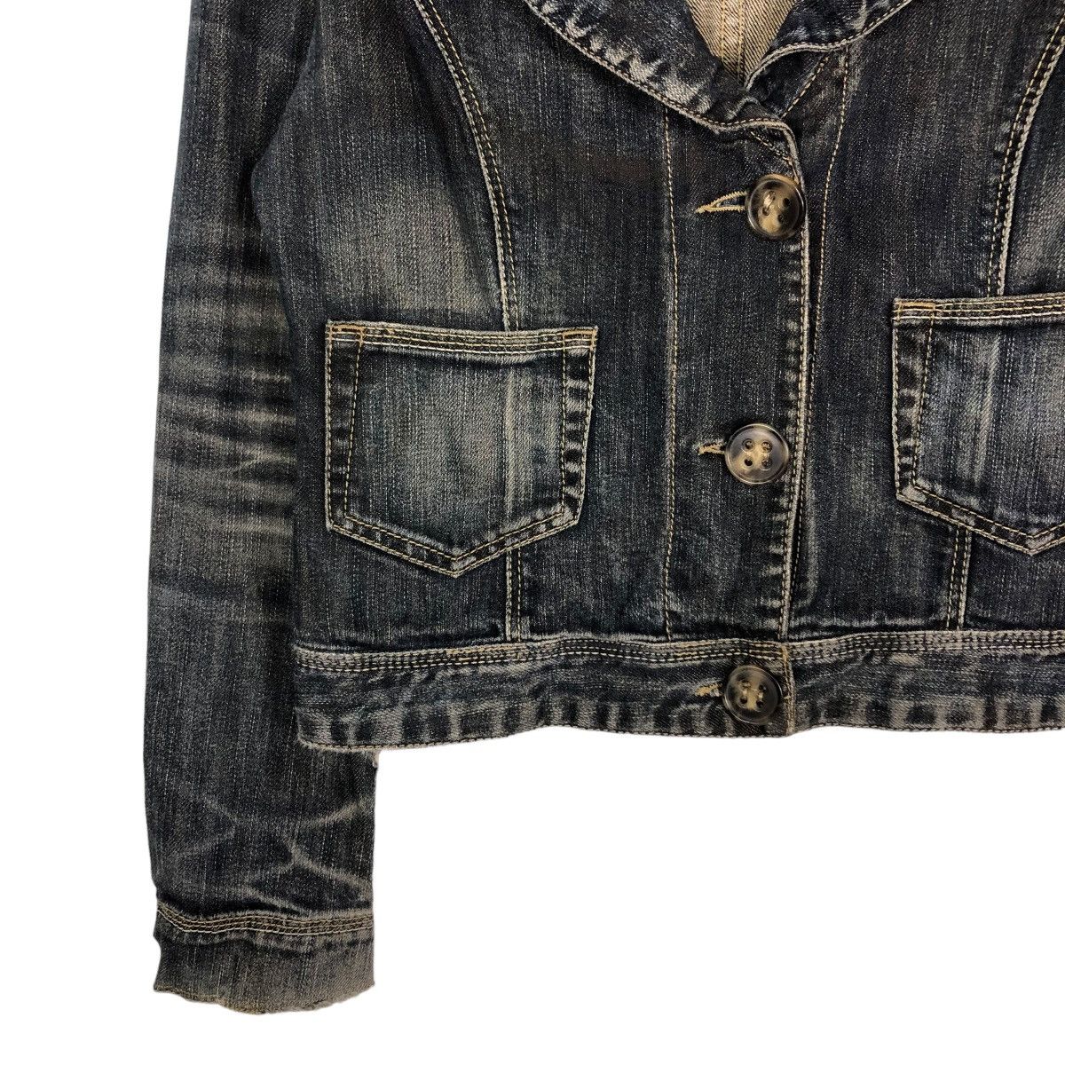 Japanese Brand 🔥CROPPED BIKER DENIM JACKET UCOB ISSEY MIYAKE Size M / US 6-8 / IT 42-44 - 4 Thumbnail