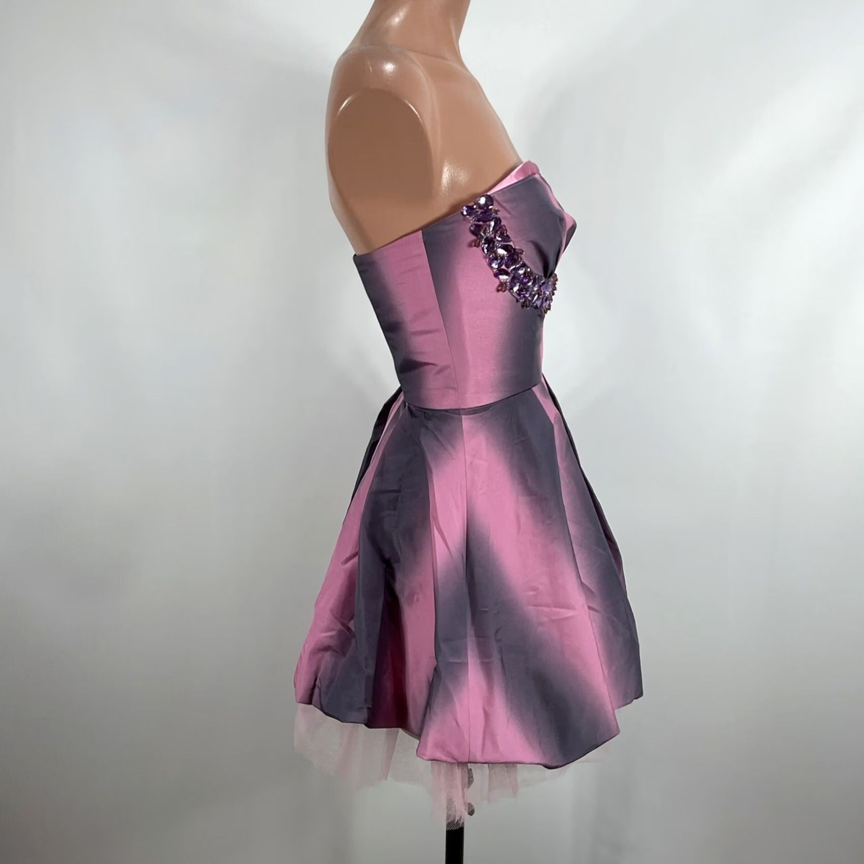 Betsey Johnson VINTAGE Betsey Johnson Dress Womens 0 Pink Purple Ombre Beaded Birthday Party Mini y2k Size XS / US 0-2 / IT 36-38 - 6 Thumbnail