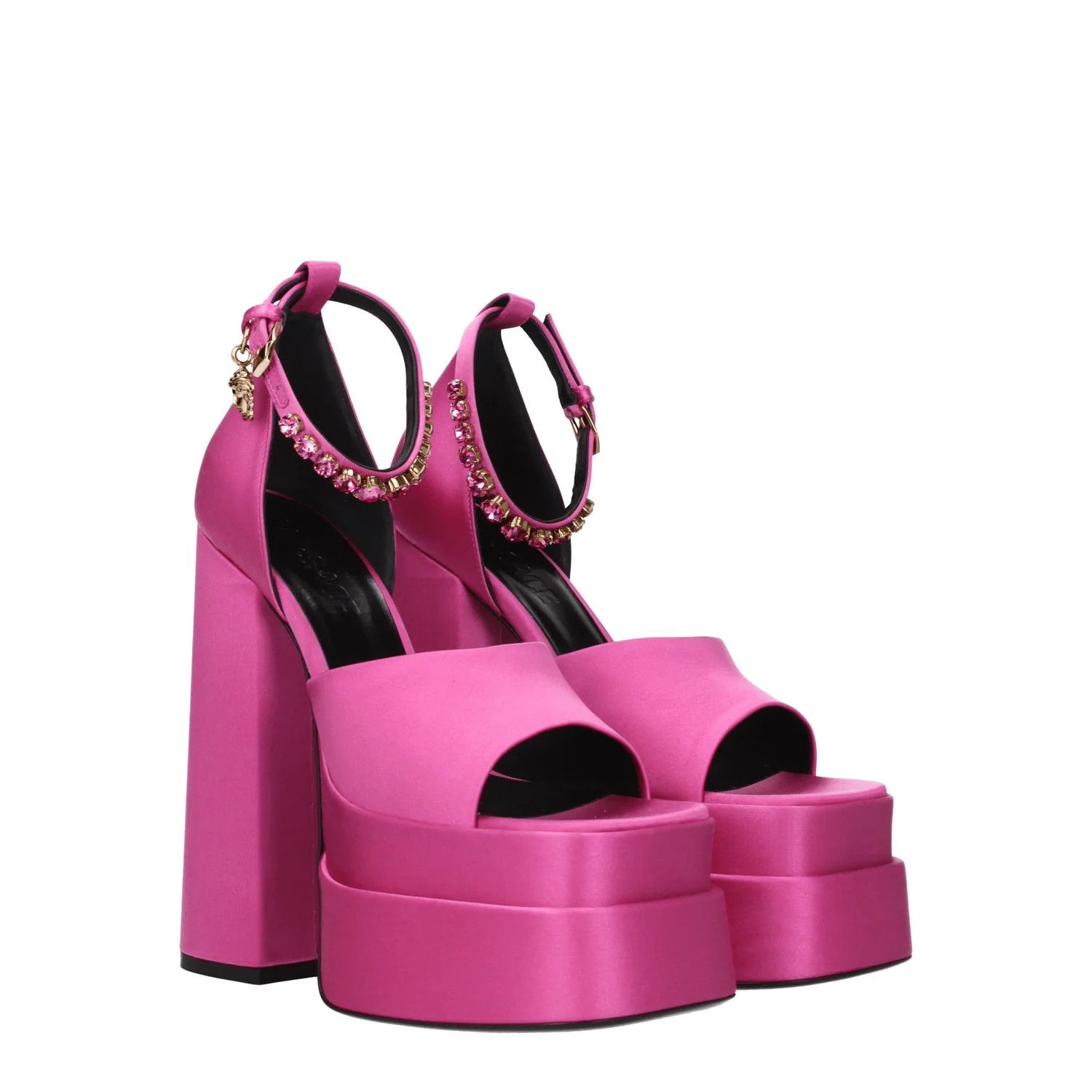 Versace ob1o1e0125 Satin Sandals in Fuchsia Size US 8 / IT 38 - 2 Thumbnail