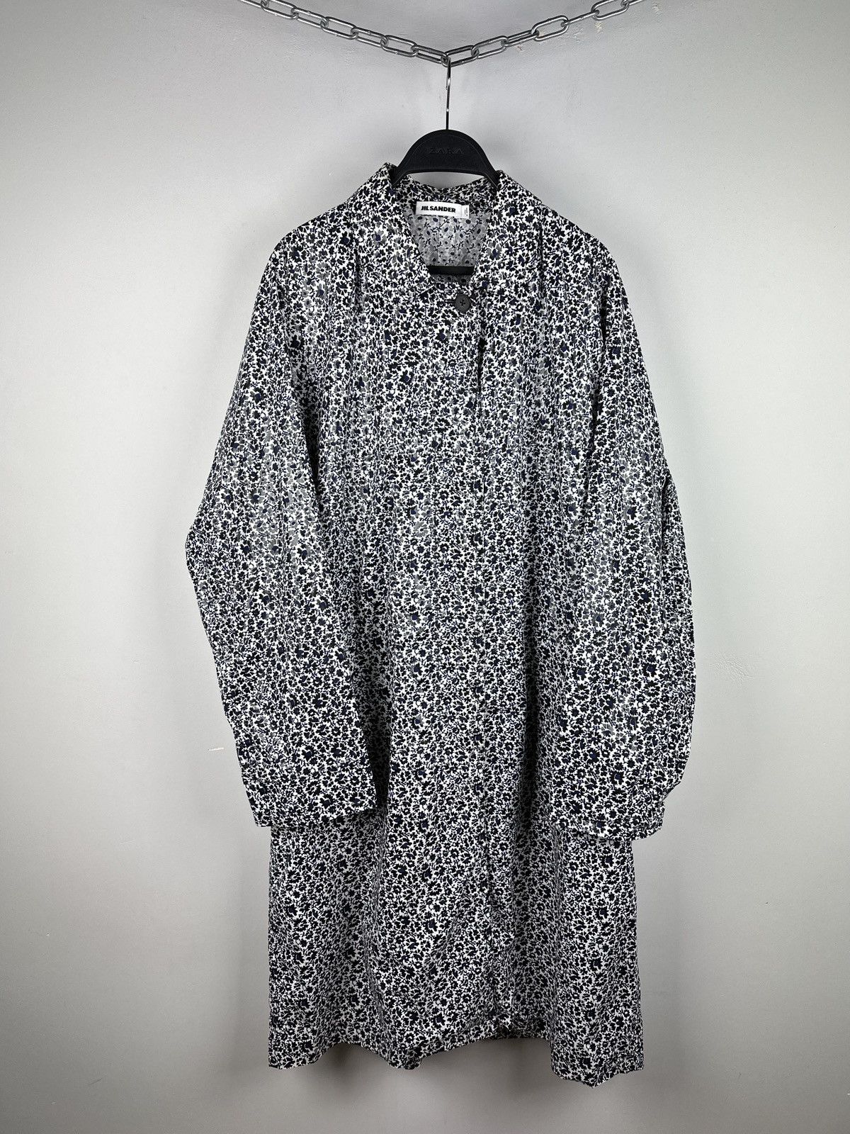 Jil Sander × Vintage Jil Sander Floral Print Trench Coat Jacket Size L / US 10 / IT 46 - 1 Thumbnail