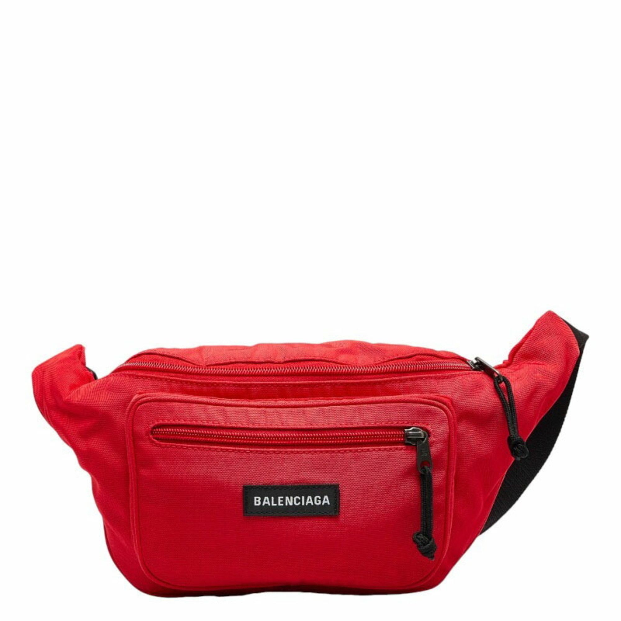 image of Balenciaga Explorer Belt Bag Waist Body Red Black Nylon Men's Balenciaga