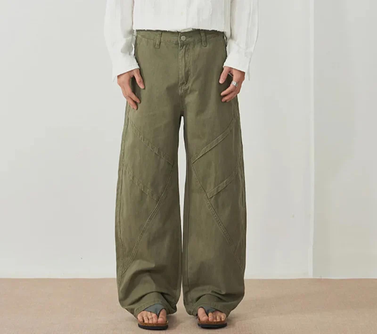 Jean Baggy Wide-Leg Embroidered Stripe Jeans Size US 32 / EU 48 - 3 Thumbnail