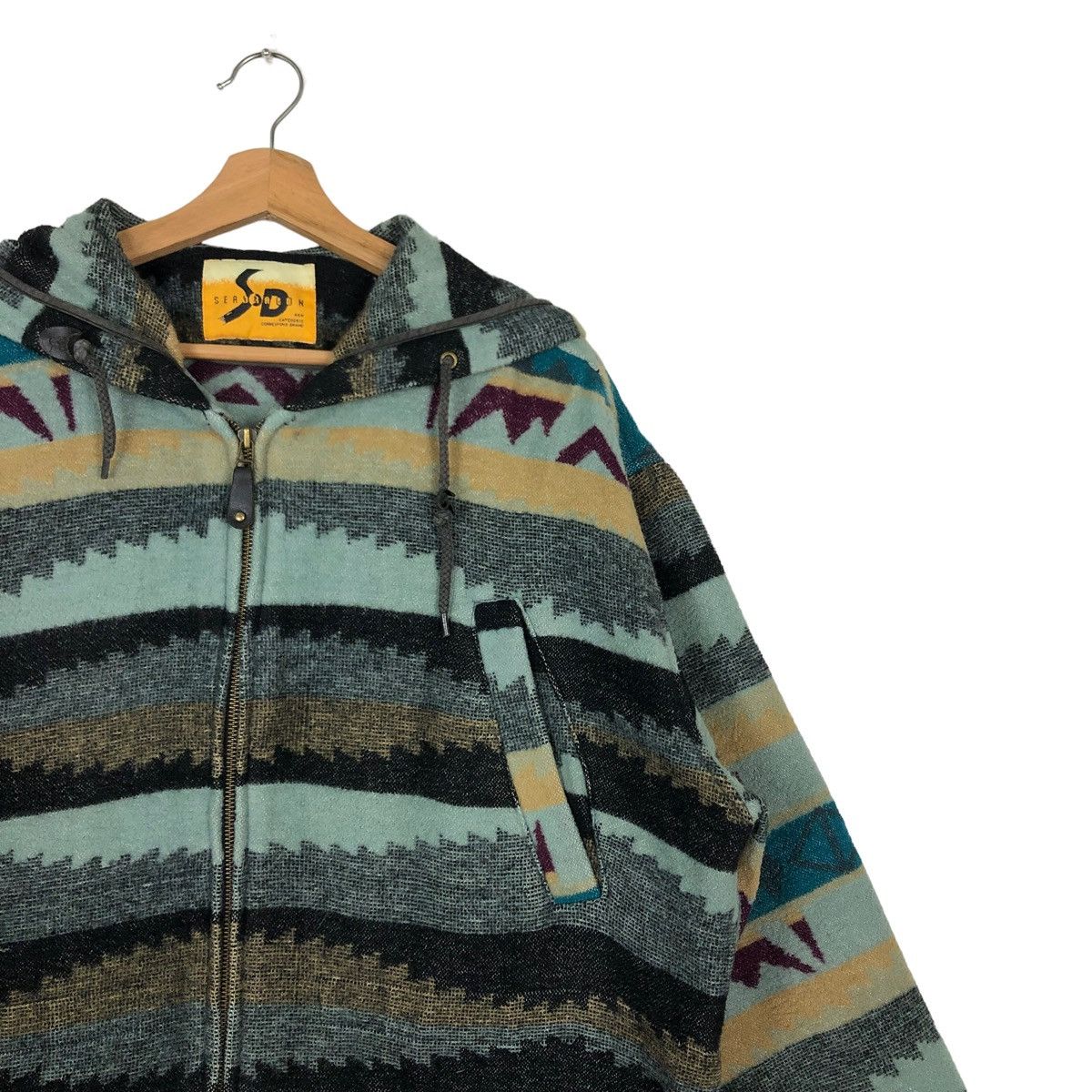 Japanese Brand 🔥90’s VINTAGE NAVAJO AZTEC DESIGN WOOL JACKET SEADDRAGON Size US L / EU 52-54 / 3 - 8 Thumbnail