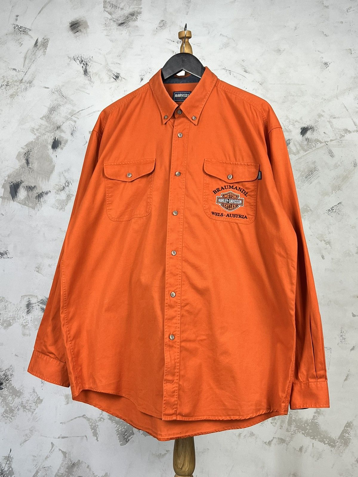 Harley Davidson Vintage Harley Davidson Staff Work Shirt Size L - XL Size US XL / EU 56 / 4 - 1 Thumbnail