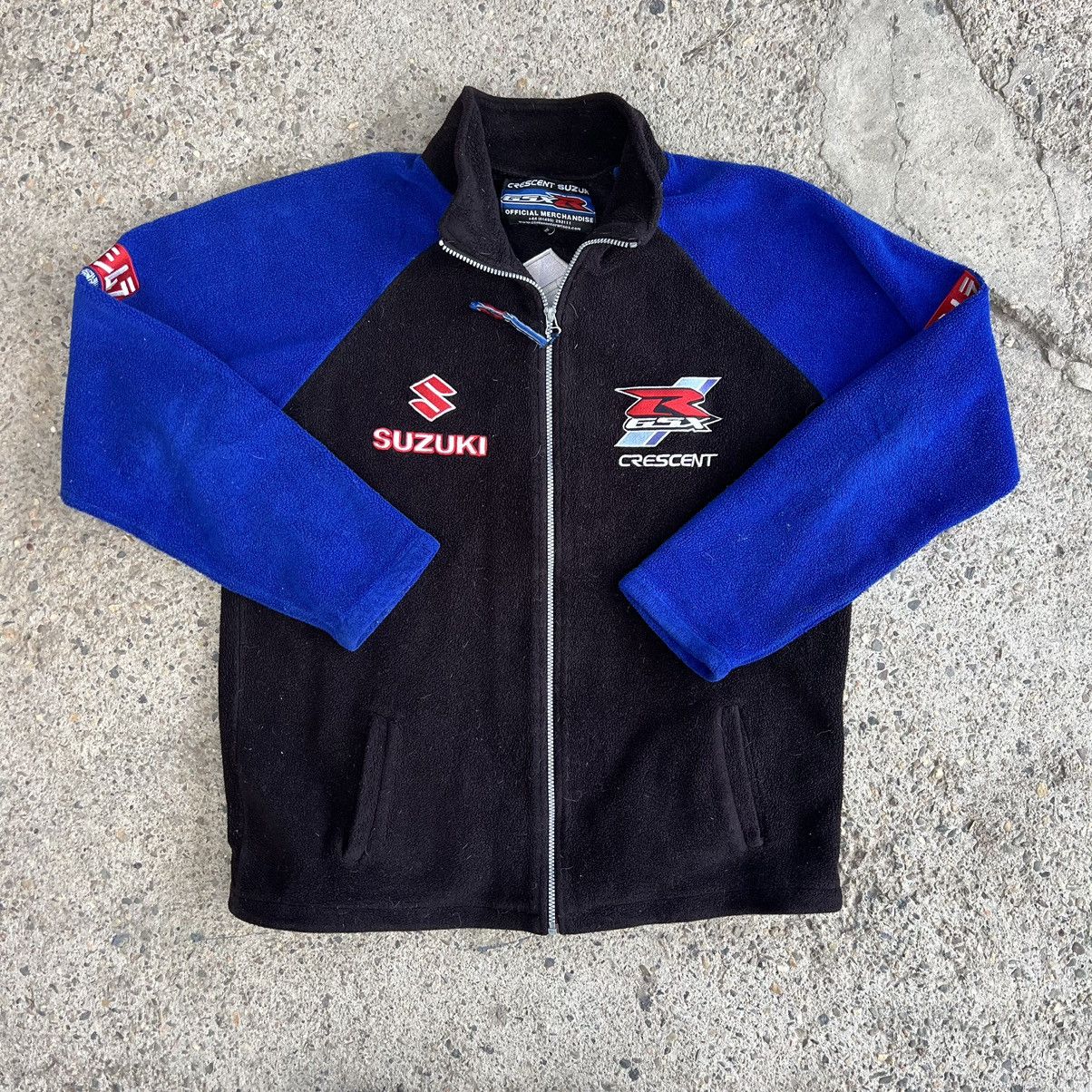 Vintage SUZUKI 90s VINTAGE 🦍 RACING MOTO ZIP FLEECE SWEATSHIRT Y2K Size US L / EU 52-54 / 3 - 1 Thumbnail