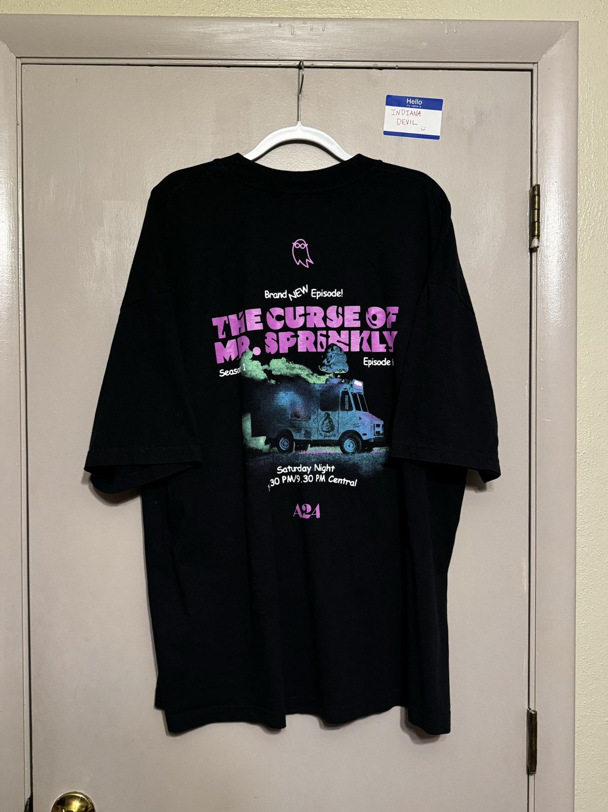 A24 × Online Ceramics I Saw The TV Glow A24 Puff Print Black Tee Shirt Size US XXL / EU 58 / 5 - 4 Thumbnail