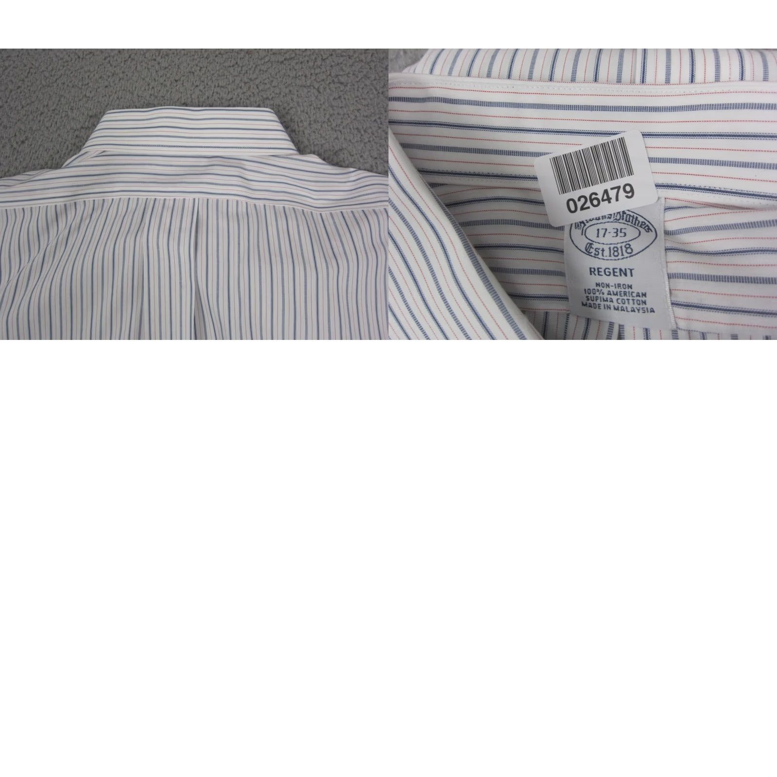 Brooks Brothers Brooks Brothers Shirt Mens XL White Men Striped Regent Supima Cotton Size US XL / EU 56 / 4 - 8 Thumbnail