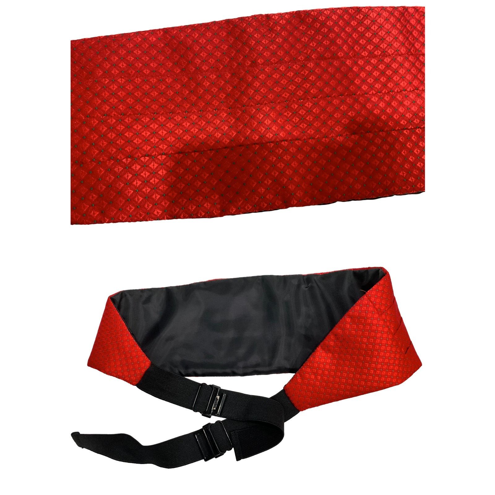 Vintage Vintage Red Patterned Cummerbund Sash Belt Adjustable Size ONE SIZE - 6 Thumbnail