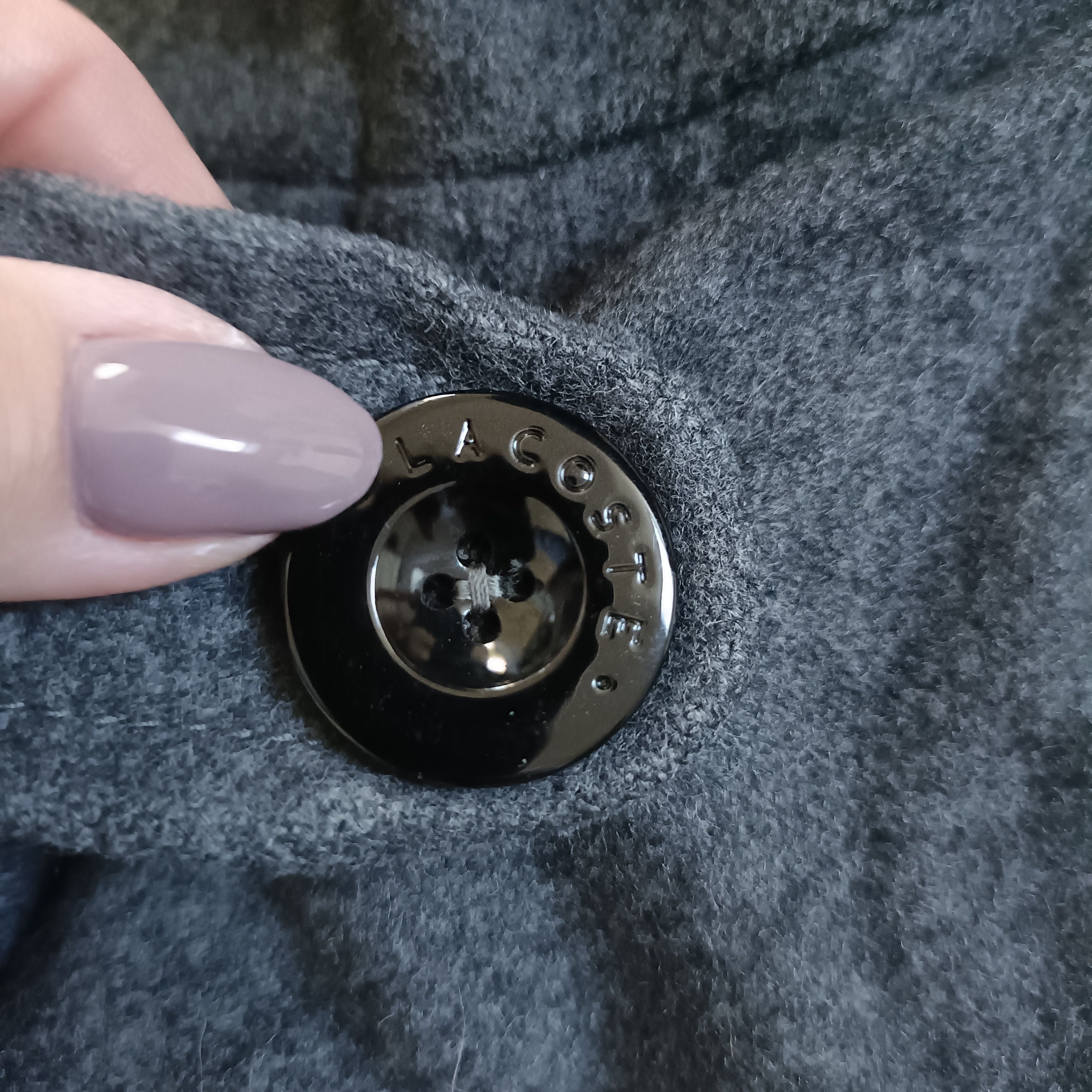 Lacoste Men's Gray Wool Double Breasted Hooded Coat ! Size US L / EU 52-54 / 3 - 7 Thumbnail