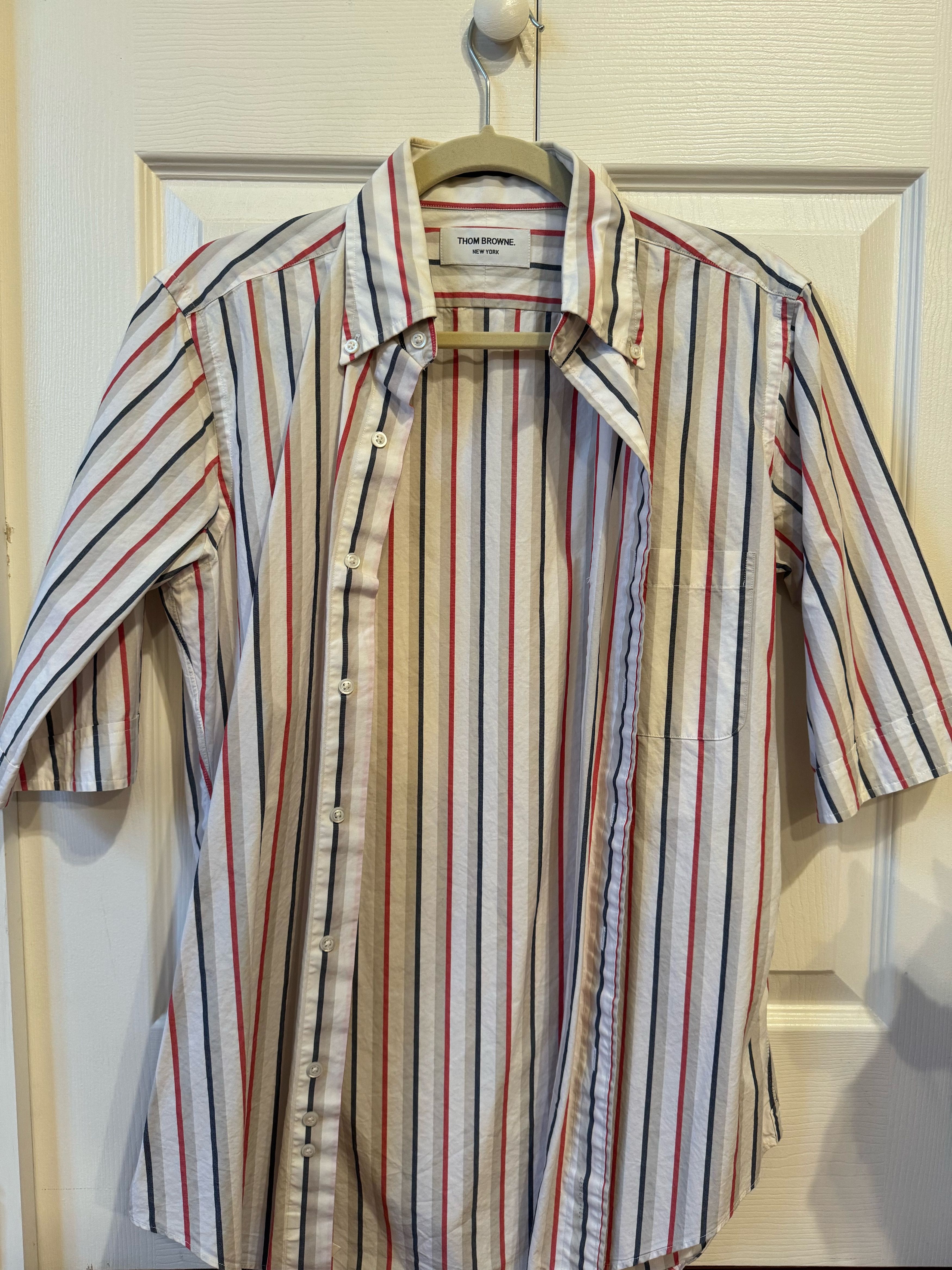 Image of Thom Browne Shirt in Striped, Men's (Size Small)