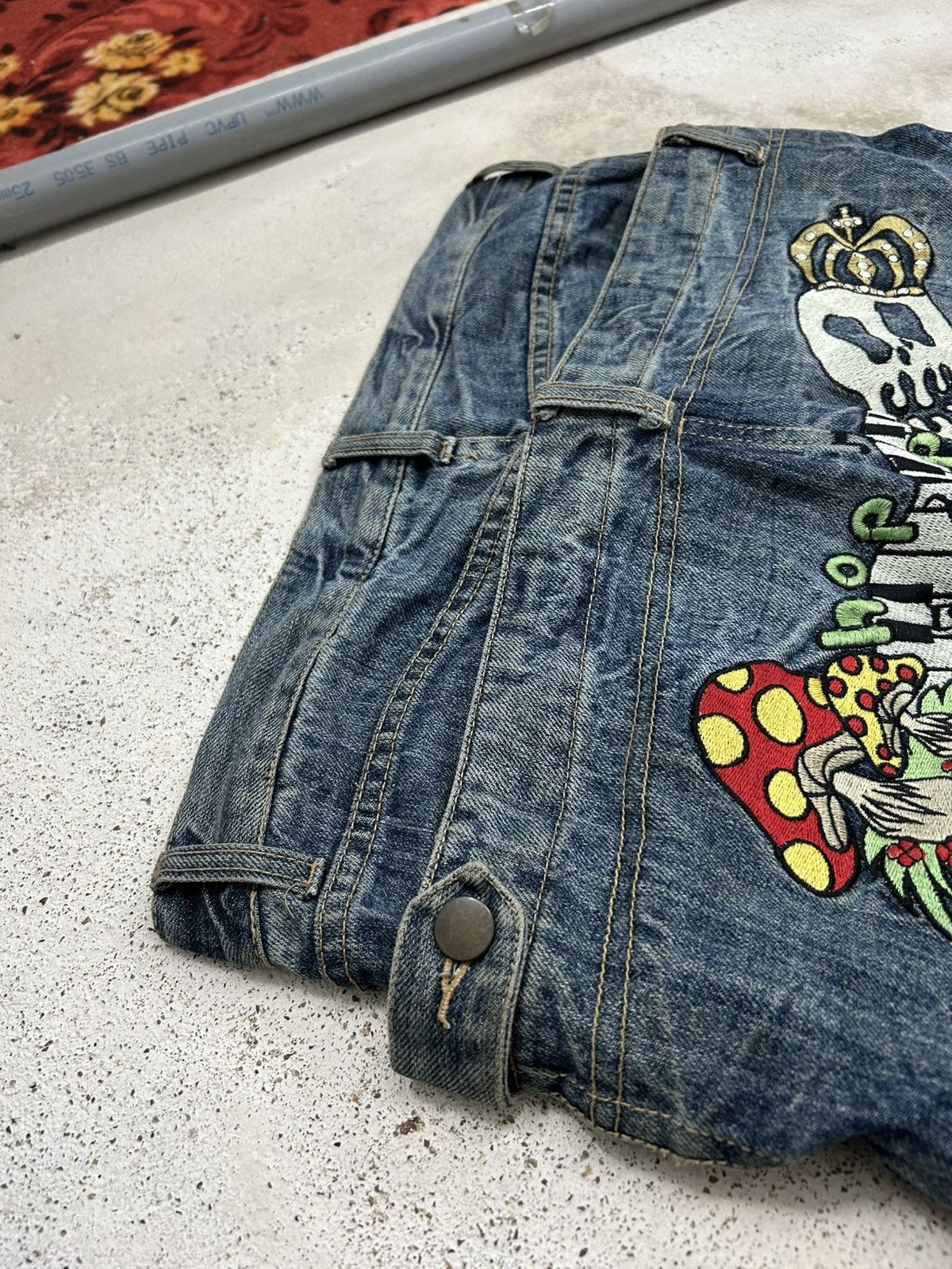 GOSTAR DE FUGA Vintage Funky Fruit Double Waist Distressed Embroidery Size US 32 / EU 48 - 10 Thumbnail