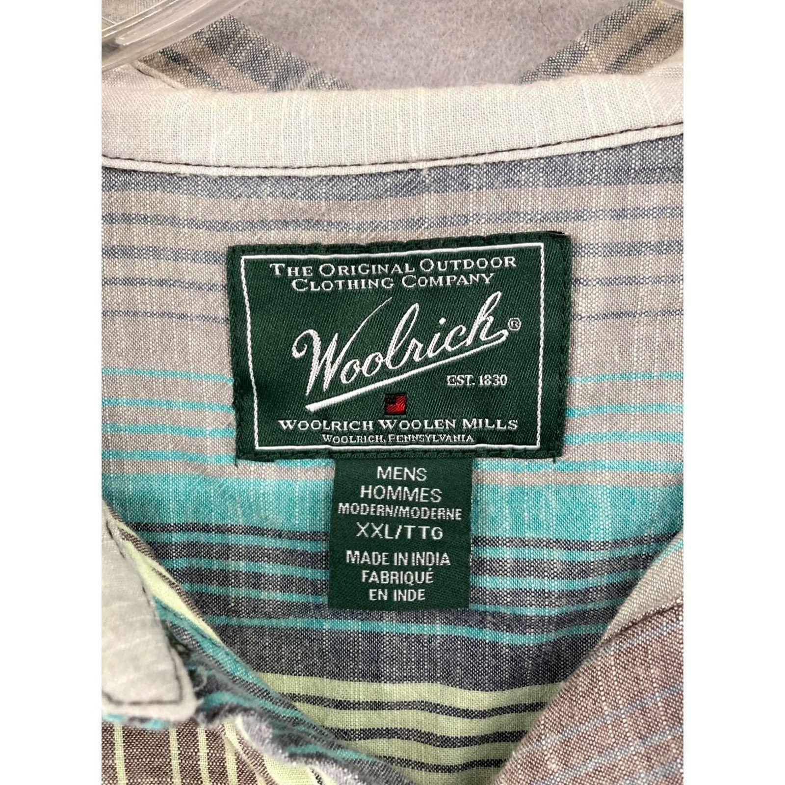 Vintage Woolrich Shirt 2XL Striped Button-Up Outdoor Casual Mens Shirt IIIOh? Size US XXL / EU 58 / 5 - 5 Thumbnail