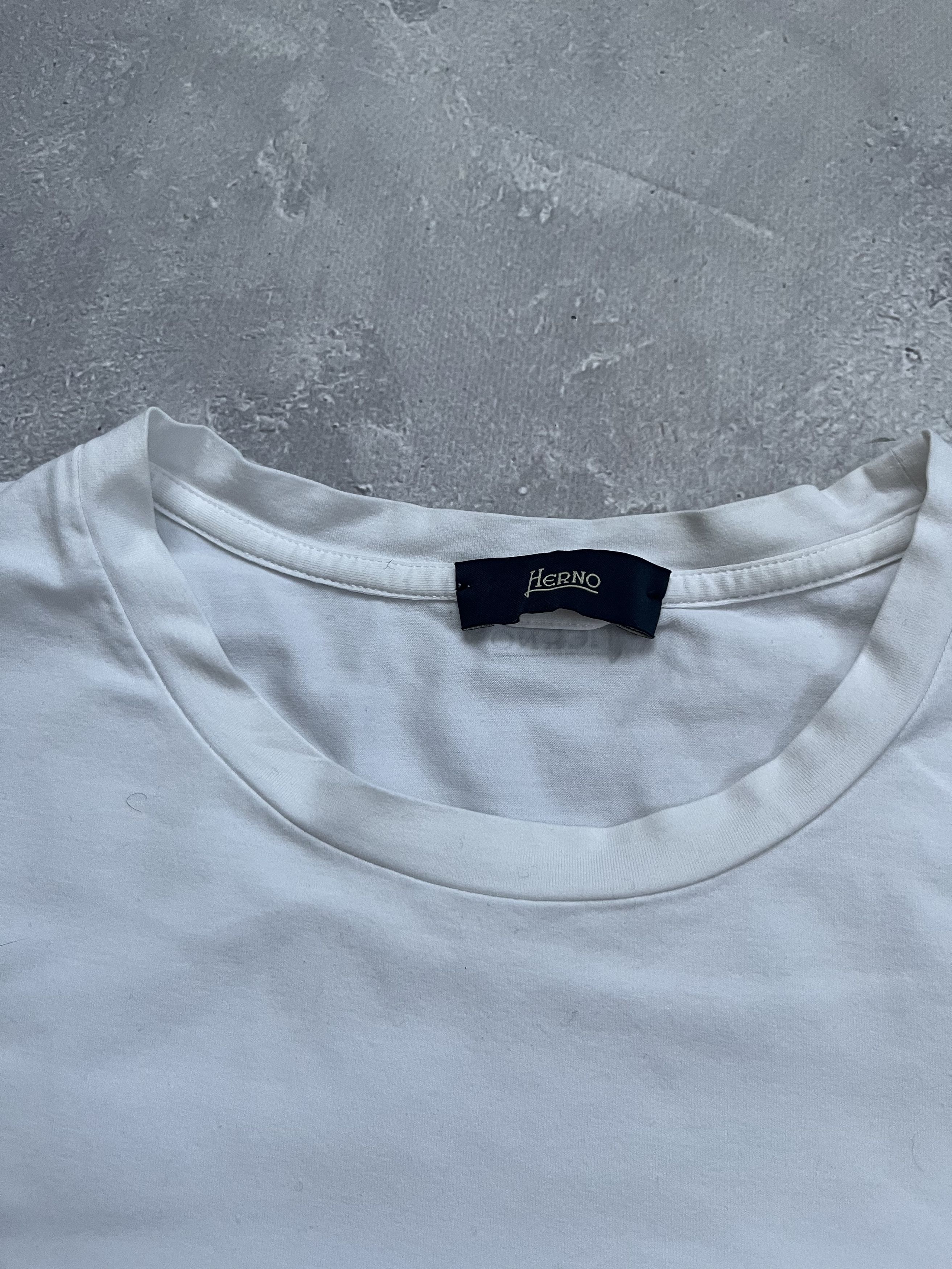 Herno HERNO White Beige Pocket T-Shirt Lightweight Crewneck L Size US L / EU 52-54 / 3 - 4 Thumbnail
