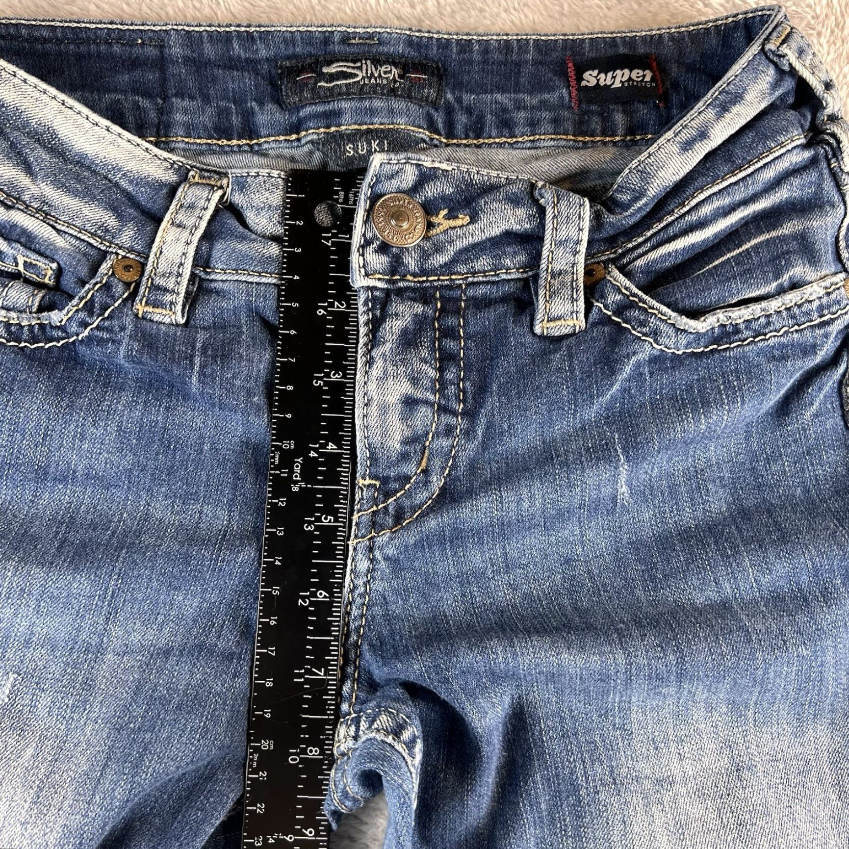 Silver Jeans Co. Silver Jeans Womens 27X32 Jeans 27x29 Blue Dark Wash Suki Mid Straight Stretch Size 27" / US 4 / IT 40 - 6 Thumbnail