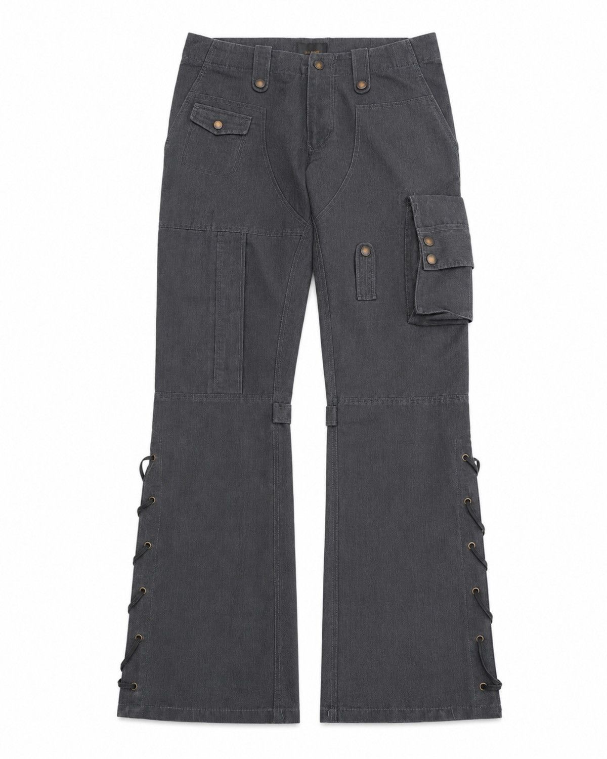 Japanese Brand TETE HOMME flared bondagel lace up cargo pants Size US 28 / EU 44 - 1 Thumbnail