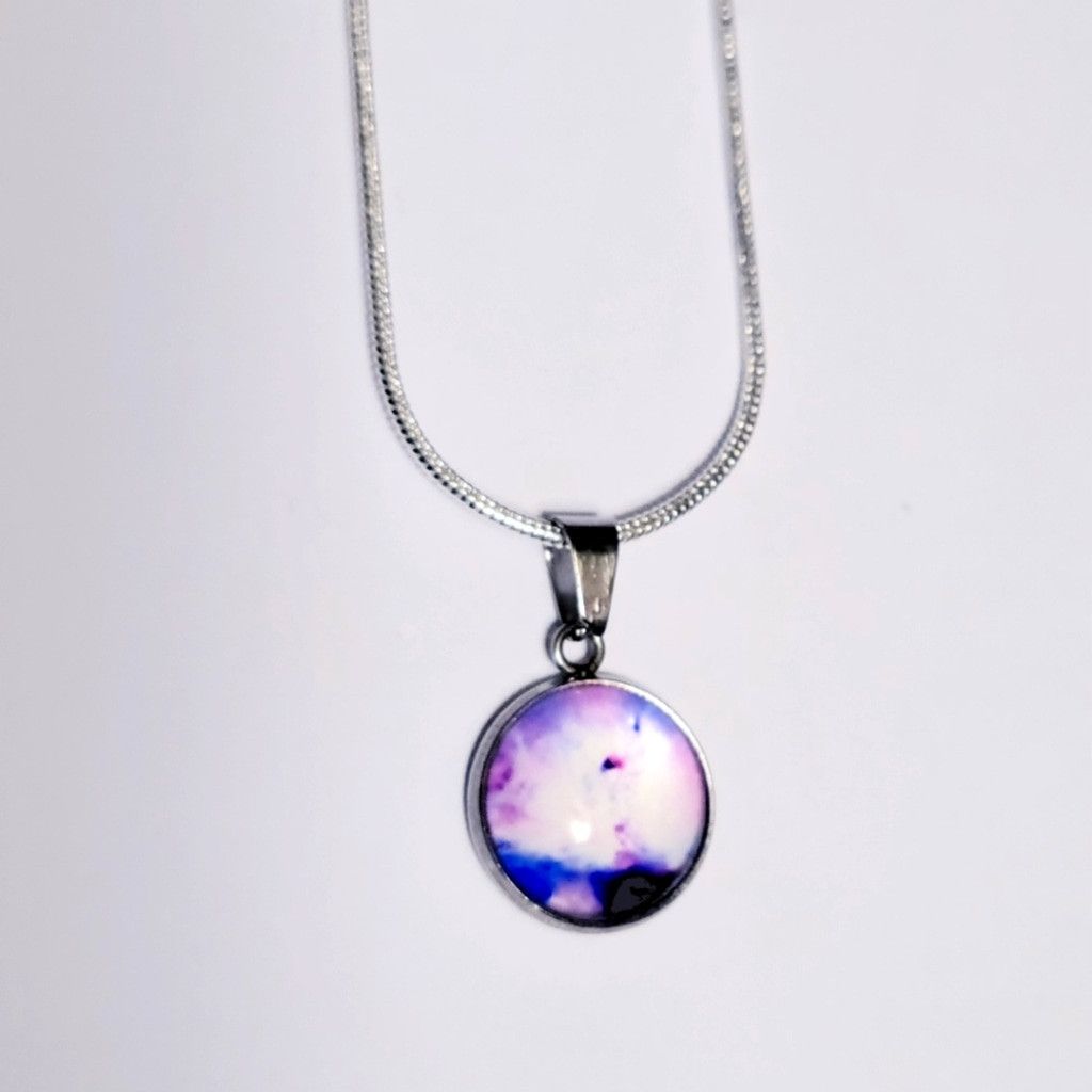 Handmade 925 Sterling Silver nebula galaxy necklace Size ONE SIZE - 1 Thumbnail