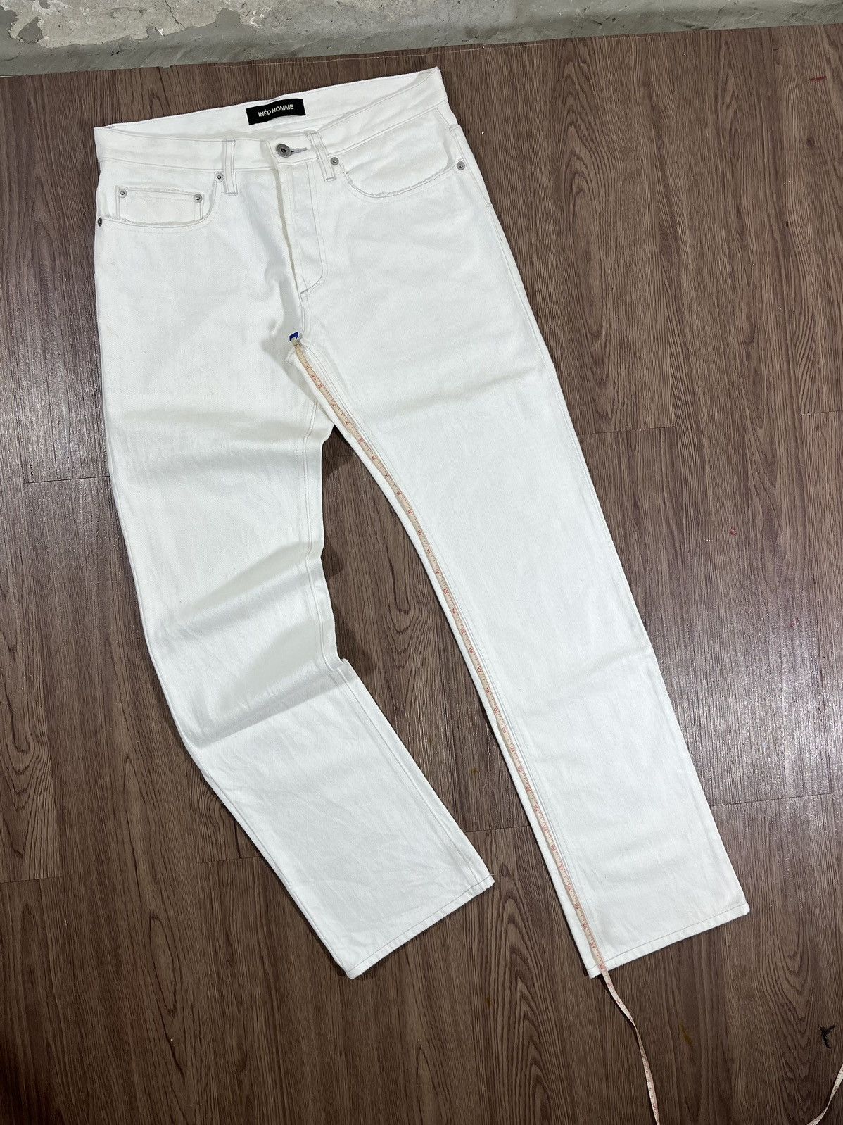 Yohji Yamamoto INED HOMME White Straight Denim Pants Made In Japan Size US 31 - 18 Thumbnail