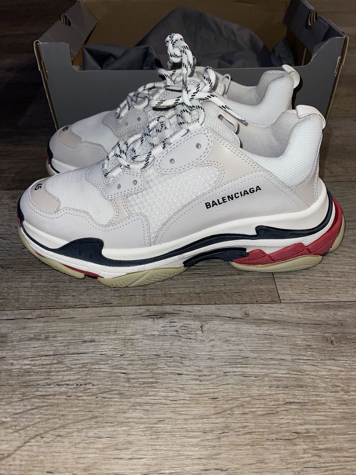 Balenciaga Balenciaga Triple S sneaker 'White Black Red' Size US 12 / EU 45 - 4 Thumbnail
