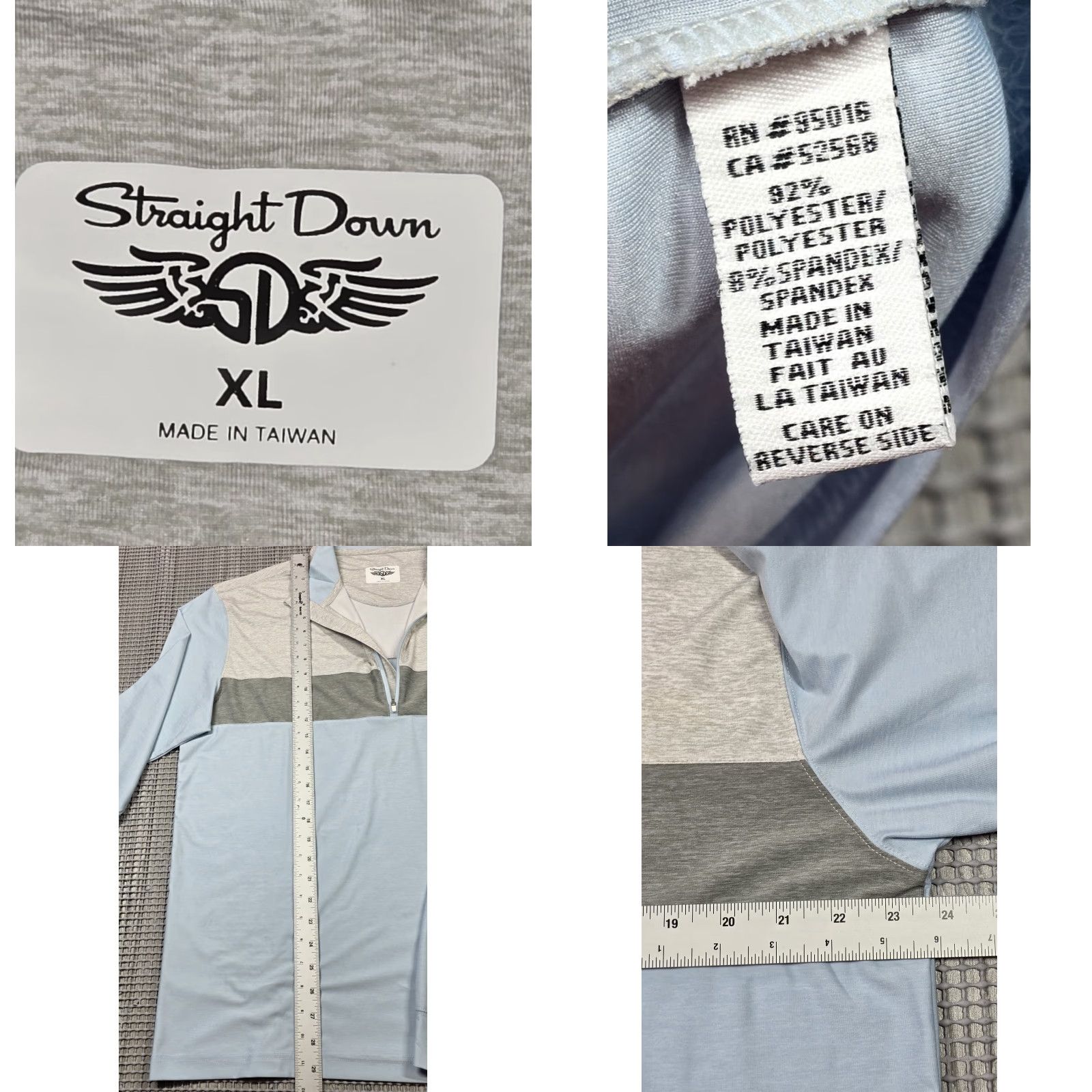 Vintage Straight Down Horizon Mens XL Grey Blue 1/4 Zip Pullover Golf Lightweight Shirt Size US XL / EU 56 / 4 - 9 Thumbnail