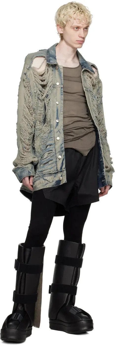 Rick Owens o1y0325 Denim Jacket in Blue Size US S / EU 44-46 / 1 - 4 Thumbnail