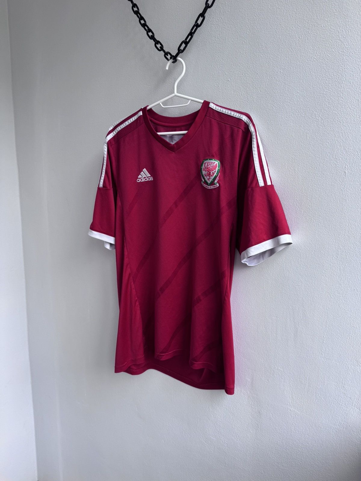 Adidas WALES NATIONAL TEAM 2013 2014 FOOTBALL SHIRT SOCCER JERSEY Size US L / EU 52-54 / 3 - 2 Thumbnail