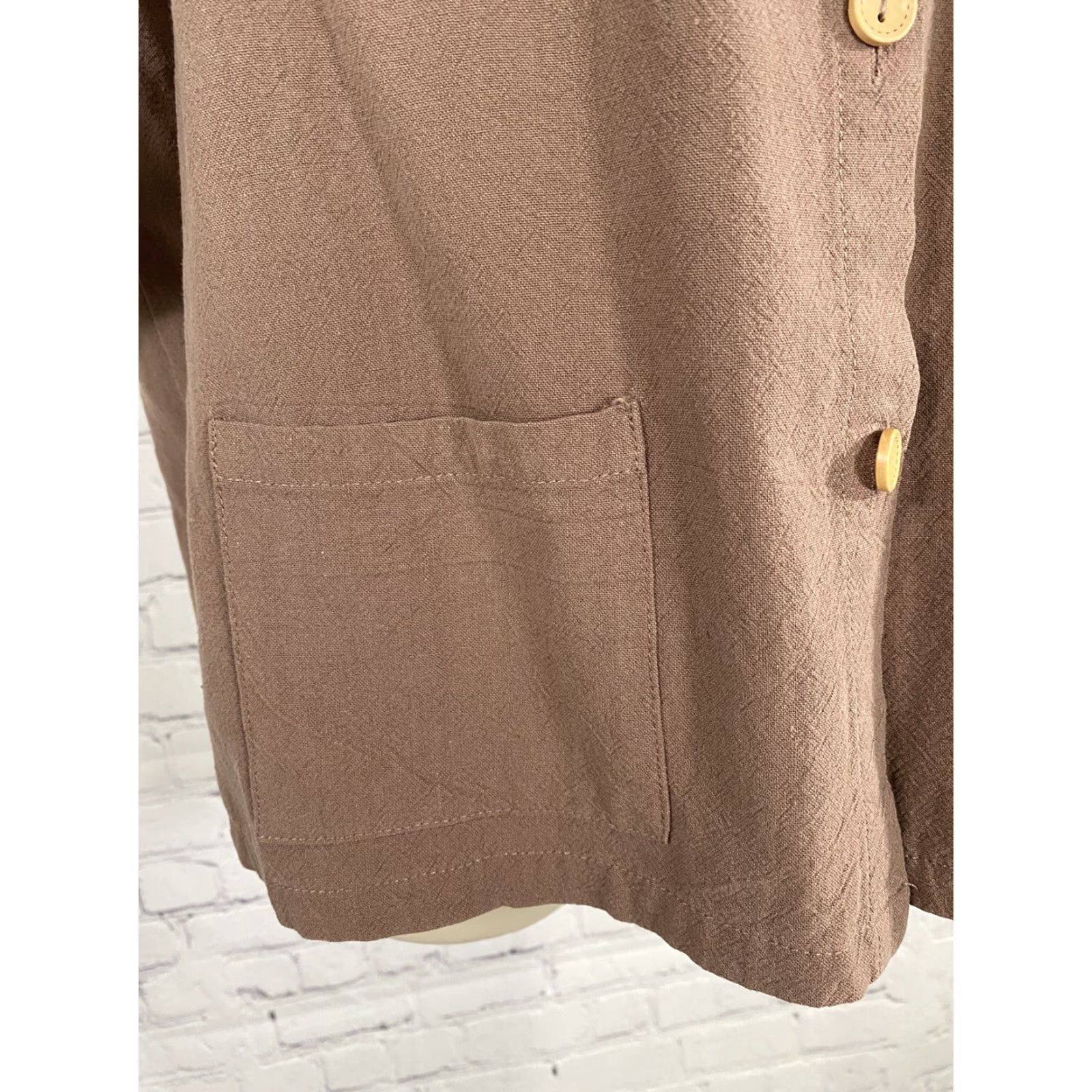 Vintage Ecupper Brown Short Sleeve Button-Up Pockets M Medium Shirt Women Regular Size 32" / US 10 / IT 46 - 7 Thumbnail