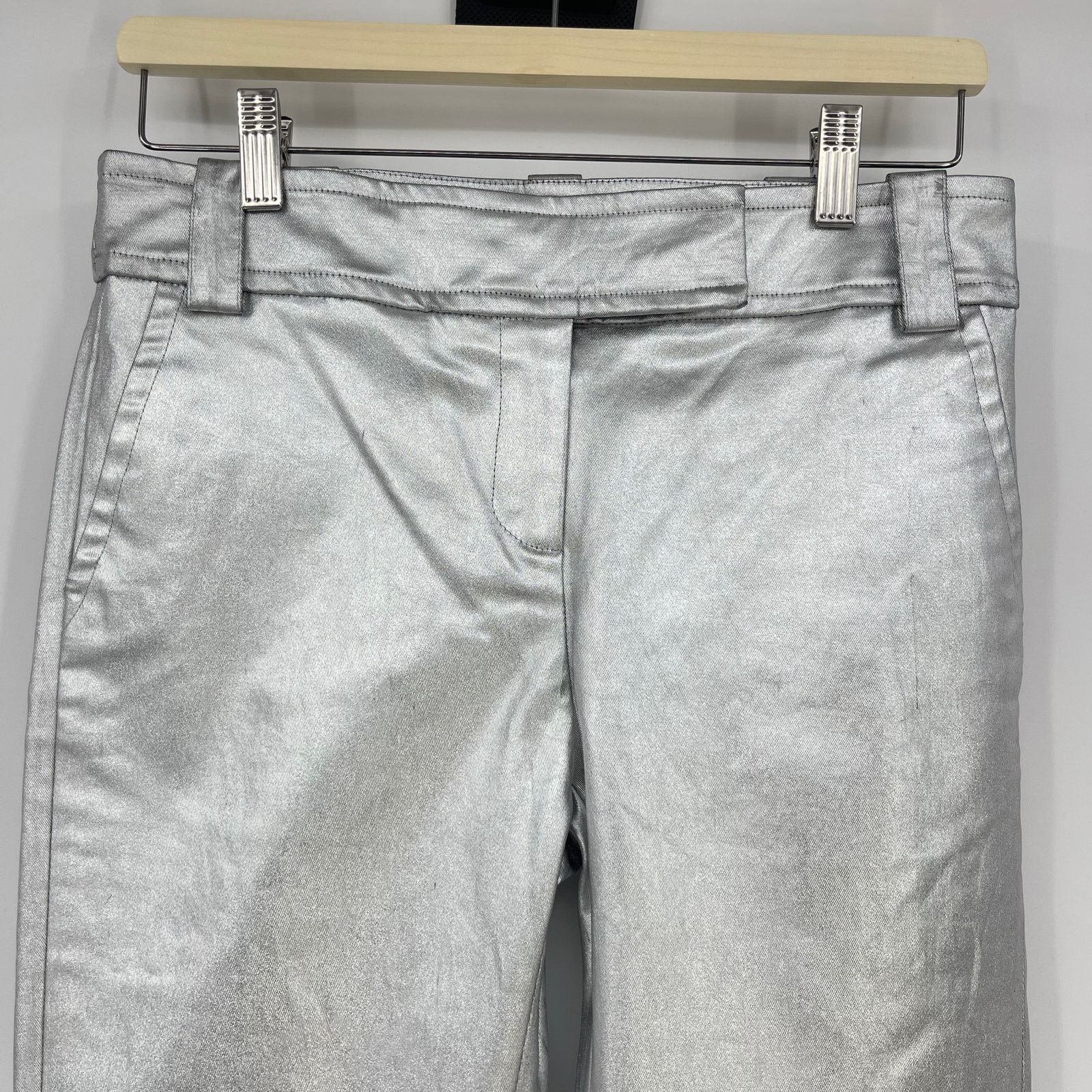 KHAITE KHAITE | Dresden Silver Metallic Low Rise Ankle Zip Pants 4 Size 27" / US 4 / IT 40 - 7 Thumbnail